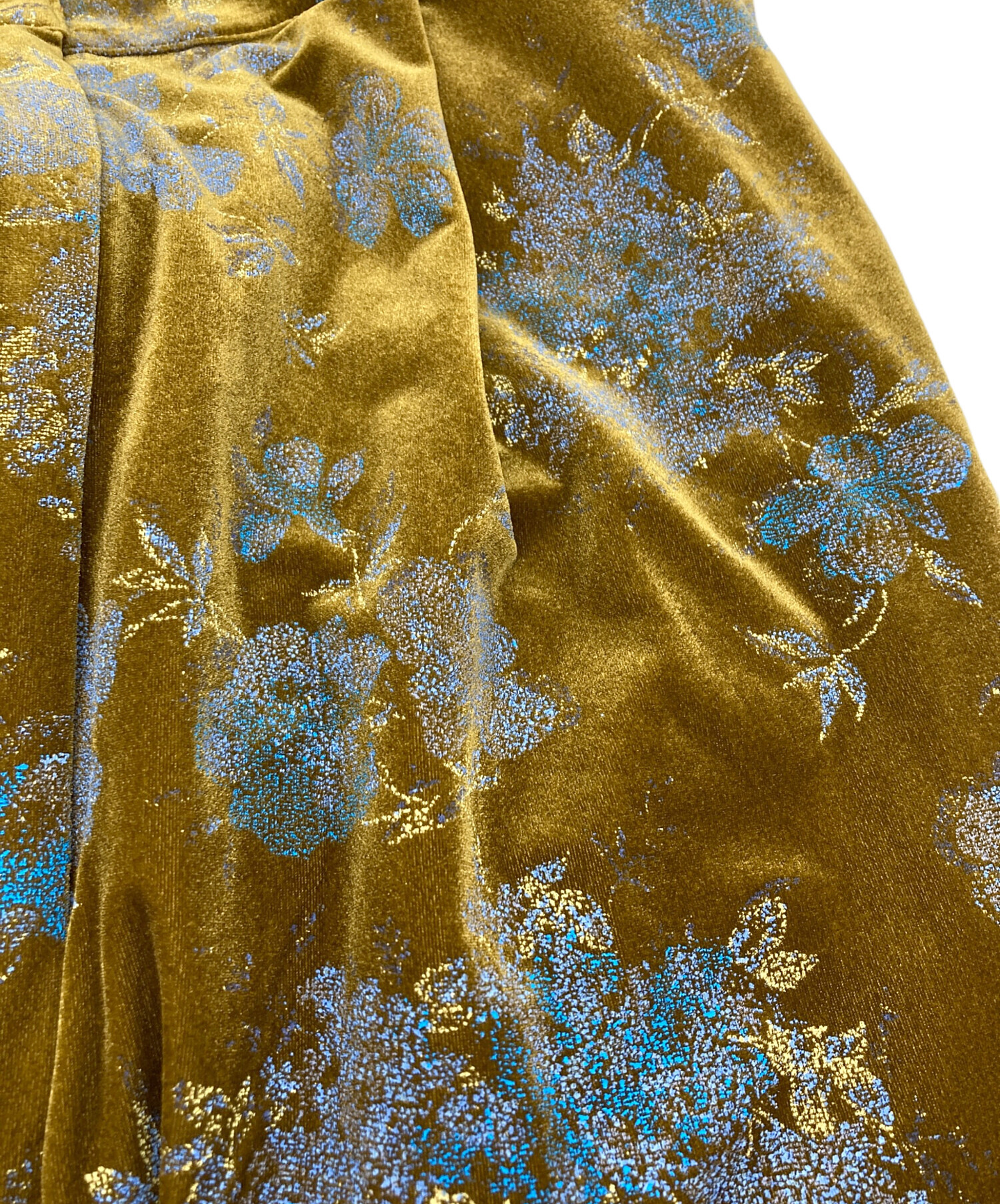 中古・古着通販】Ameri (アメリ) FLOWER PRINT VELOUR PANTS イエロー 