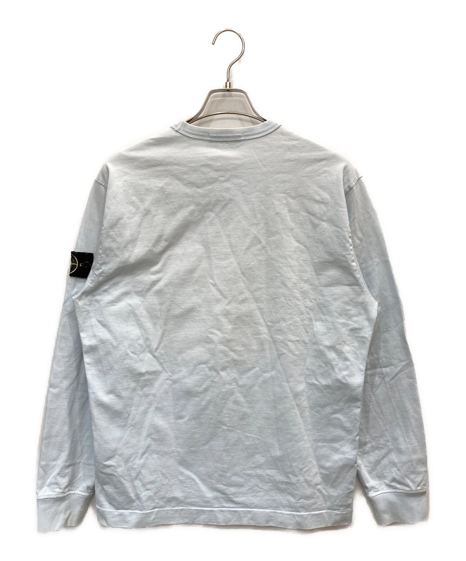 ストーンアイランド　ヘビーウェイト クルーネック長袖カットソー　S ホワイト ストーンアイランド ヘビーウェイト クルーネック長袖カットソー S