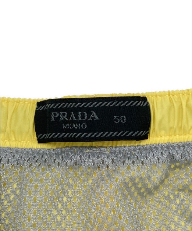 1402 希少✨ プラダ PRADA 水着 ショートパンツ イエロー 46 Re-Nylon バミューダショーツ パンツ グラフィックプリント ナイロン