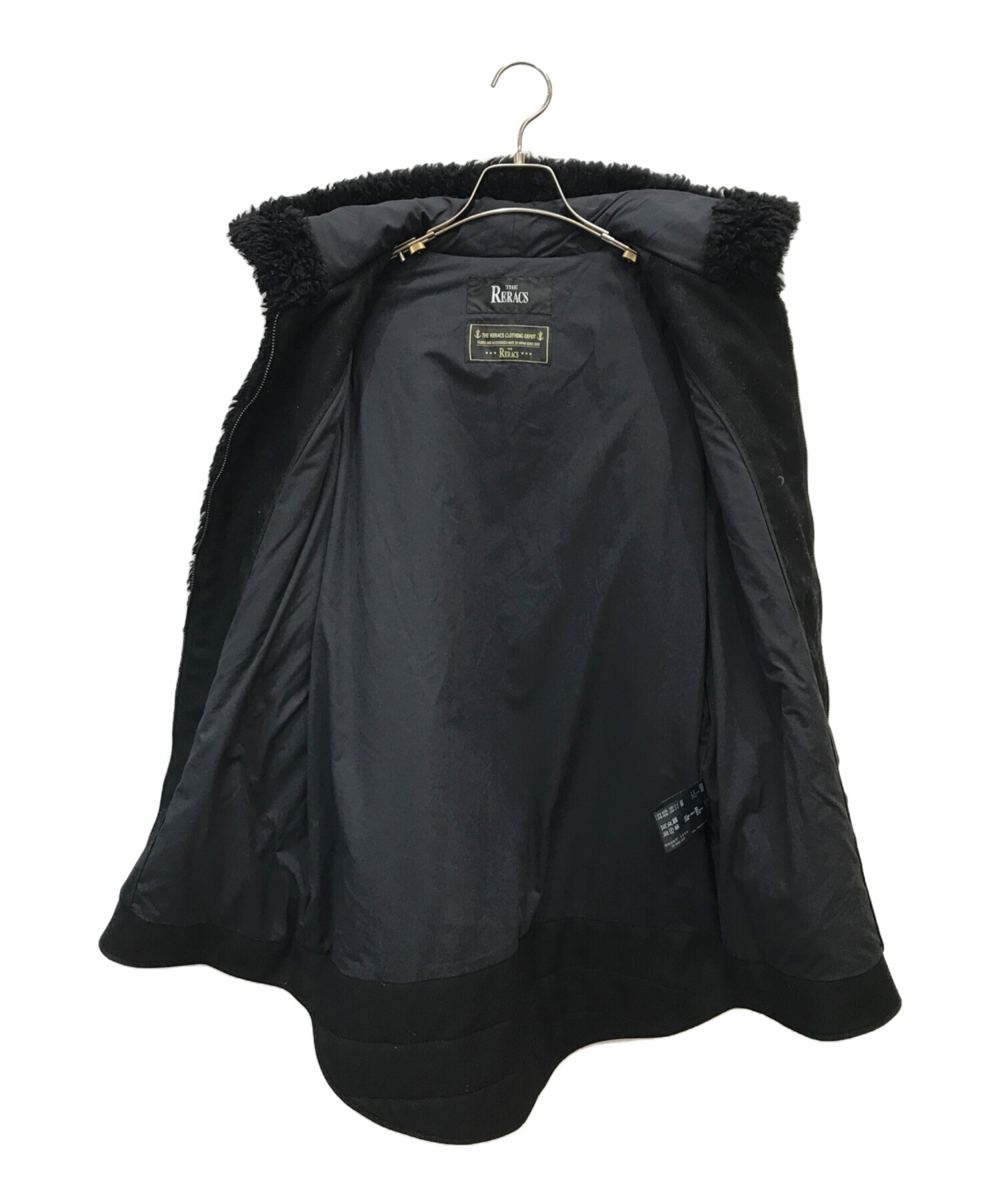 新品 ザリラクス RERACS 黒 コート ドゥーズィエムクラス フーデット 中古・古着通販】THE RERACS (ザ リラクス) ウールボアフーデッド