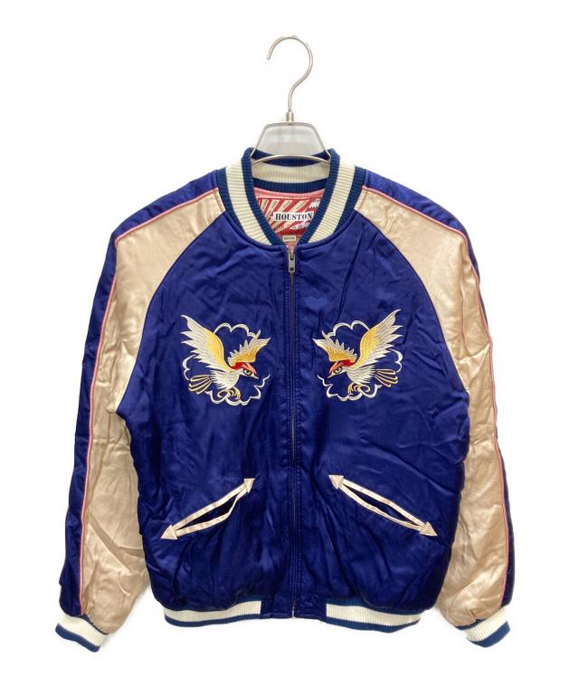 ✨極美品✨ヒューストン　ベロアスカジャン　ネイビー　サイズL ヒューストン アラスカジャン 白熊 ベロアスカジャン 別珍