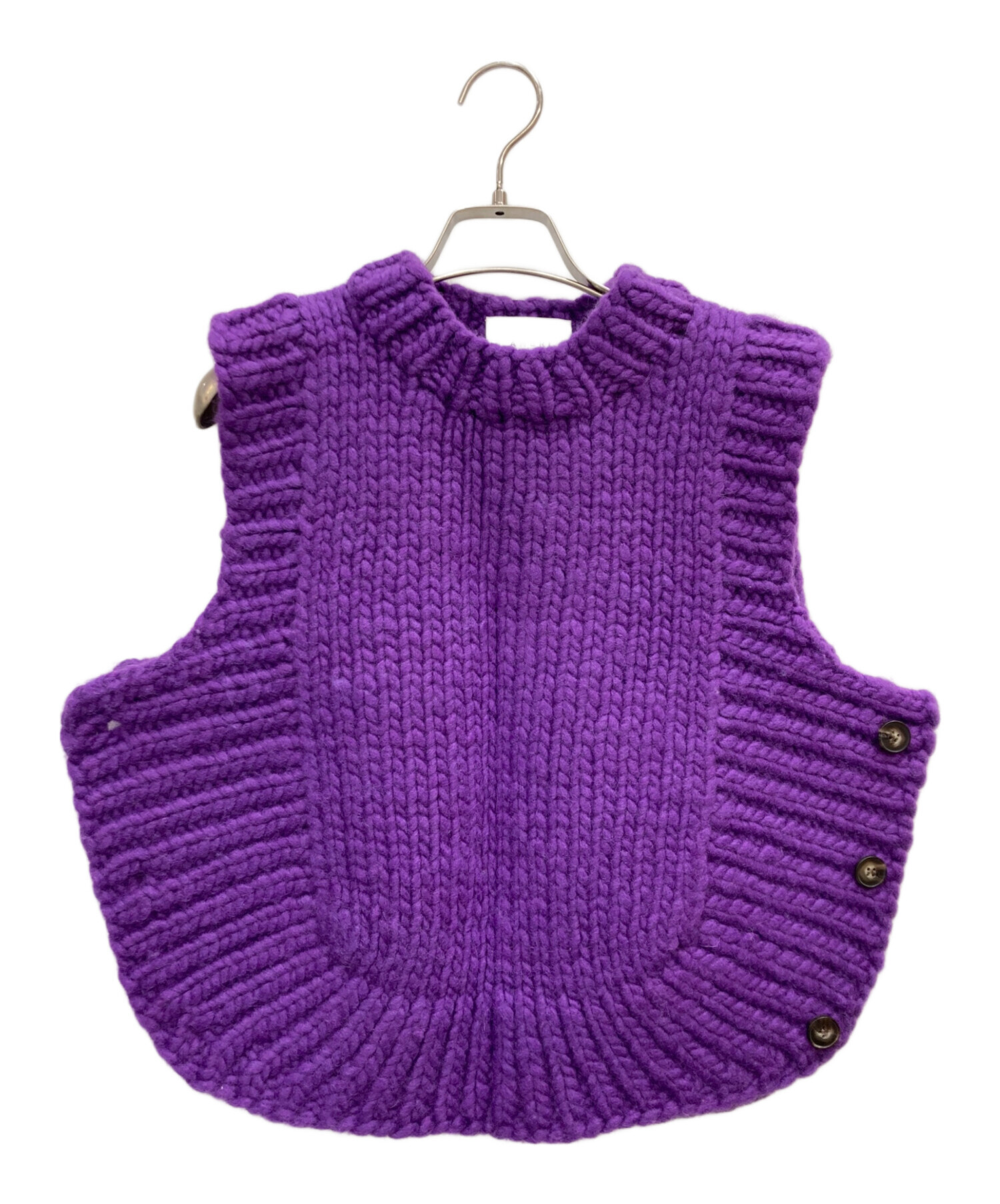 中古・古着通販】Ameri (アメリ) 2WAY HAND KNIT VEST パープル サイズ