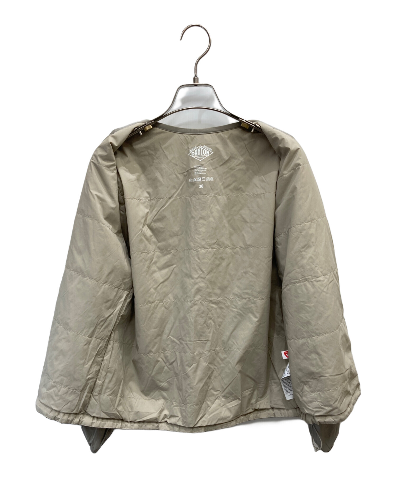 DANTON　INSULATION JACKET 36 オリーブ DANTON WOMEN'S INSULATION COLLARLESS WIDE JACKET