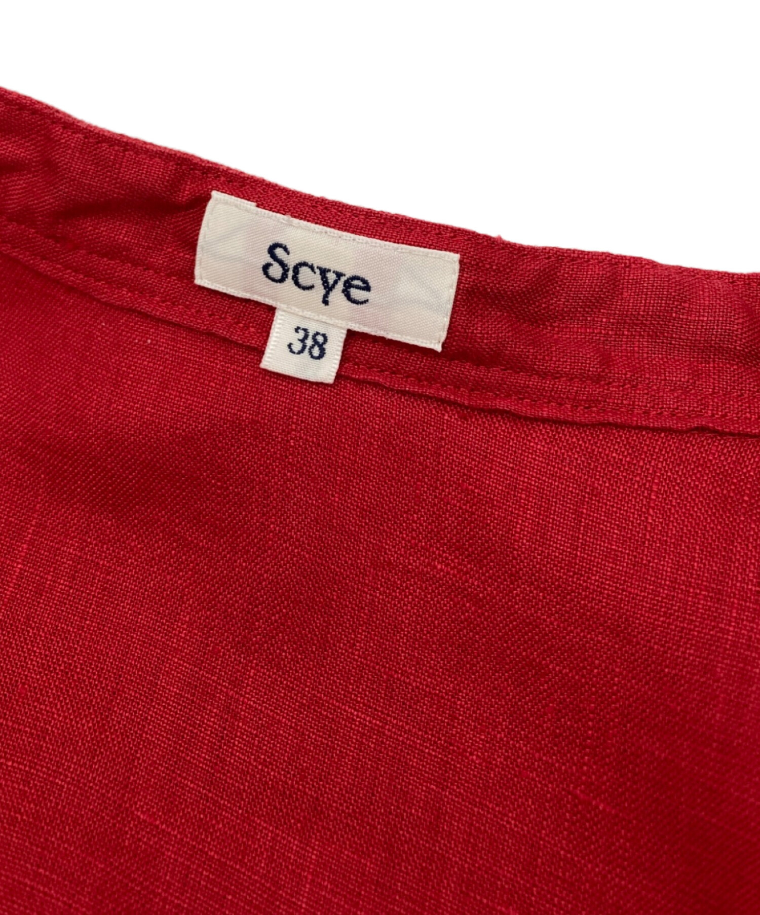 中古・古着通販】SCYE (サイ) リネンピンタックブラウス レッド サイズ
