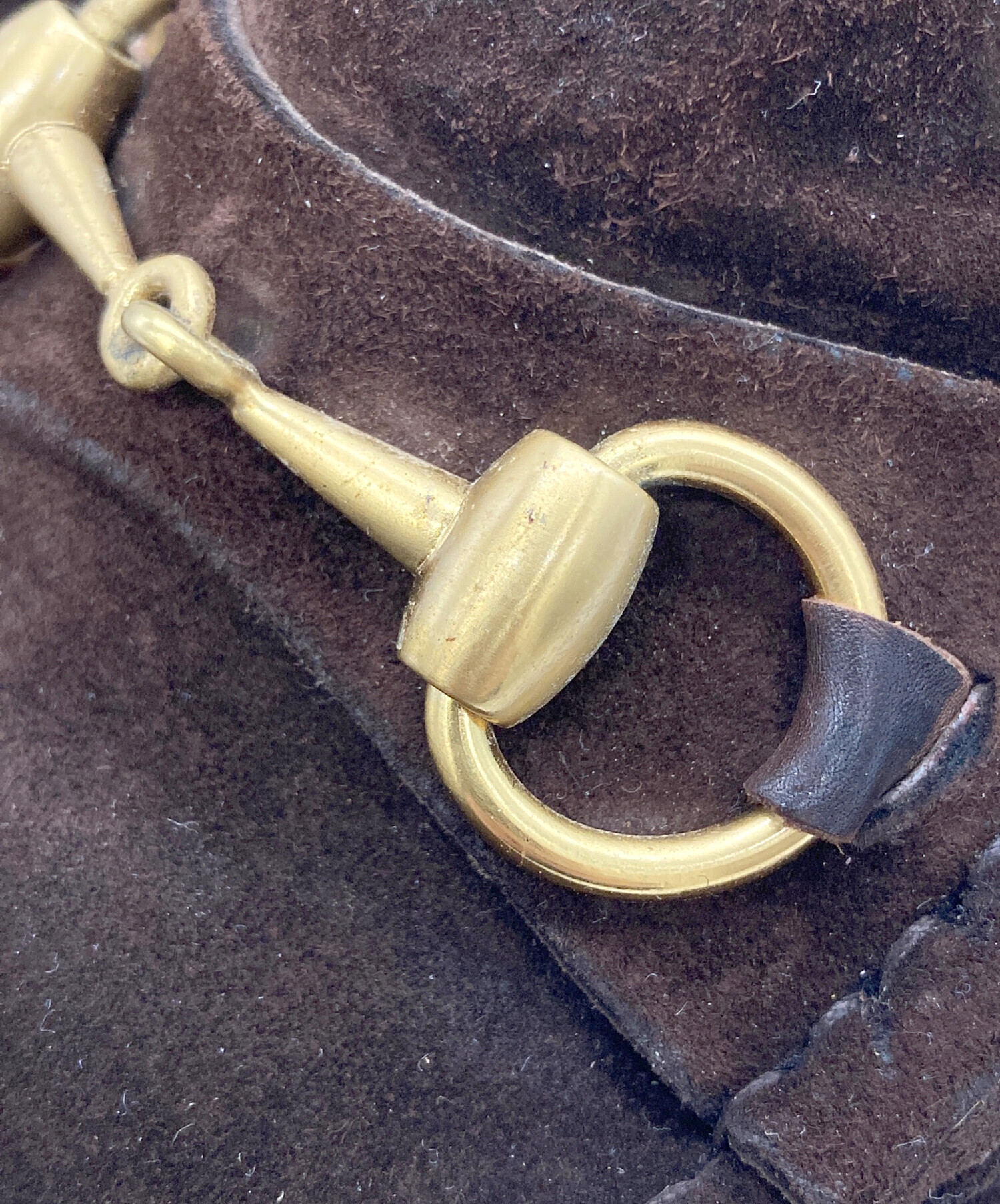 中古・古着通販】GUCCI (グッチ) スエードホースビットローファー