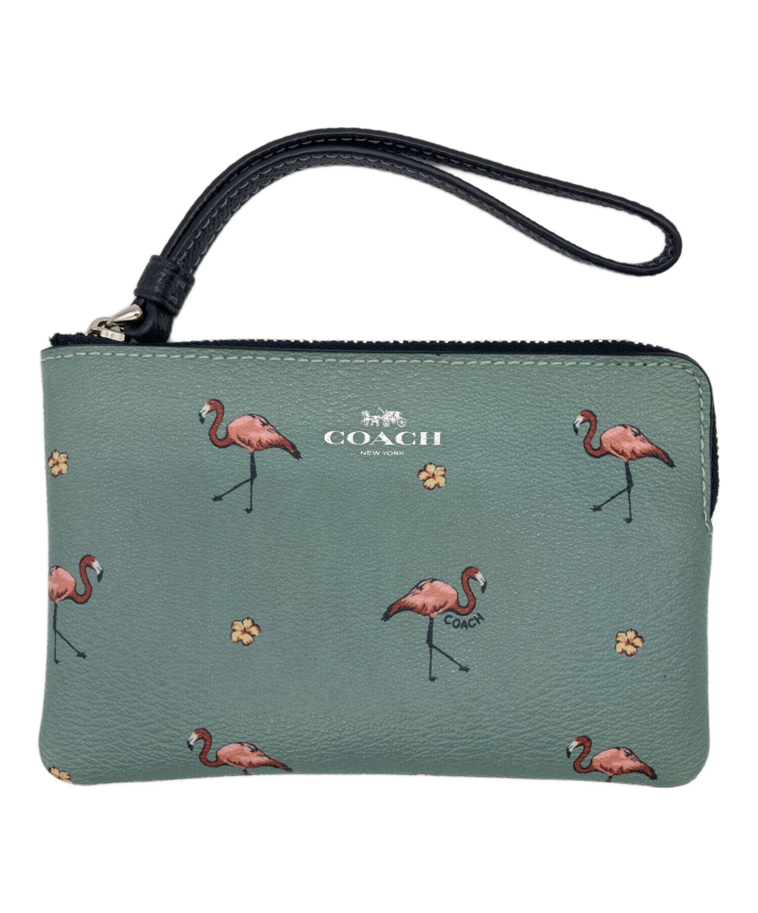 中古・古着通販】COACH (コーチ) ポーチ スカイブルー サイズ:表記なし 