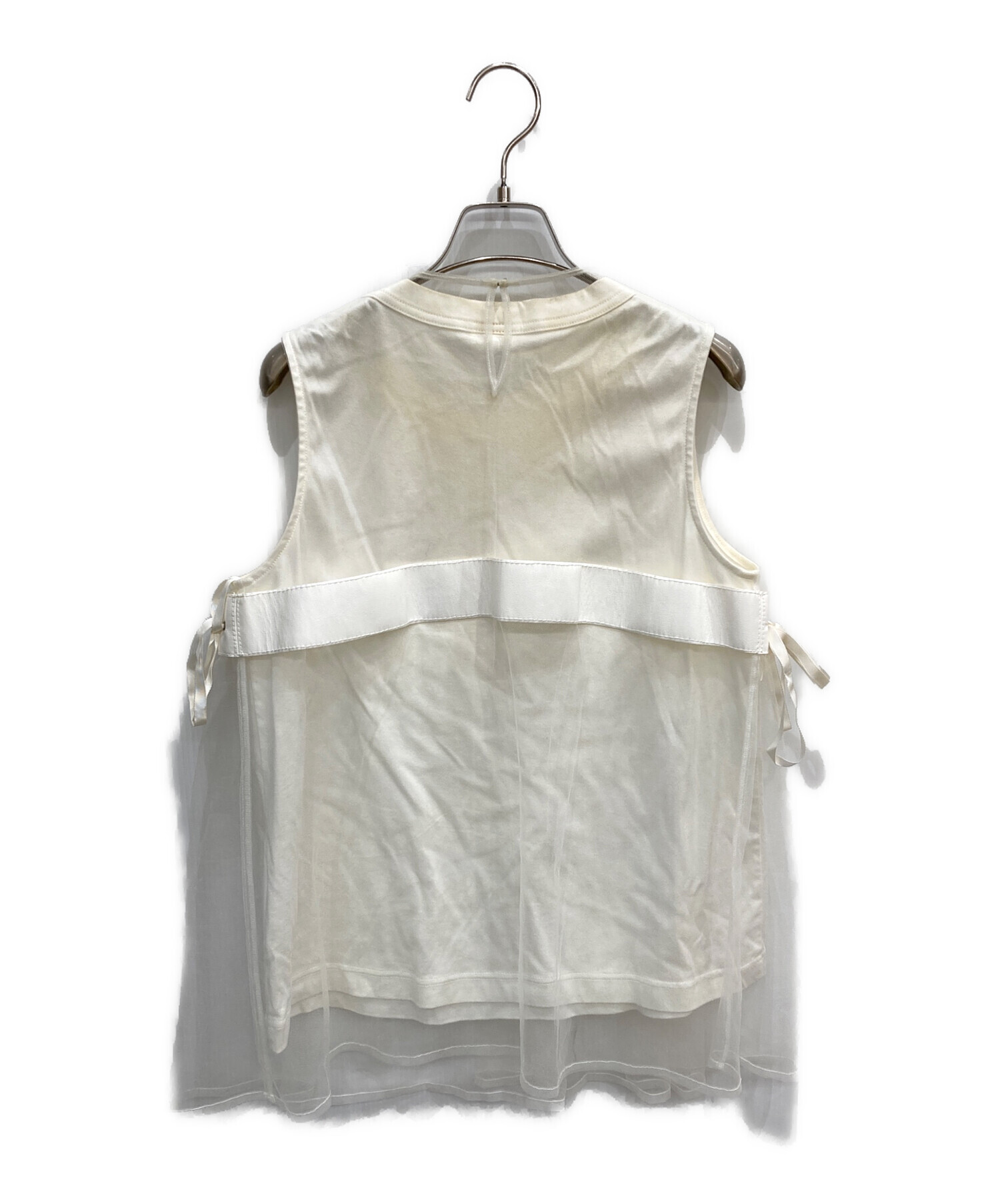 noir kei ninomiya チュールキャミソールトップ　ホワイト　S 中古・古着通販】noir kei ninomiya (ノワール ケイ ニノミヤ