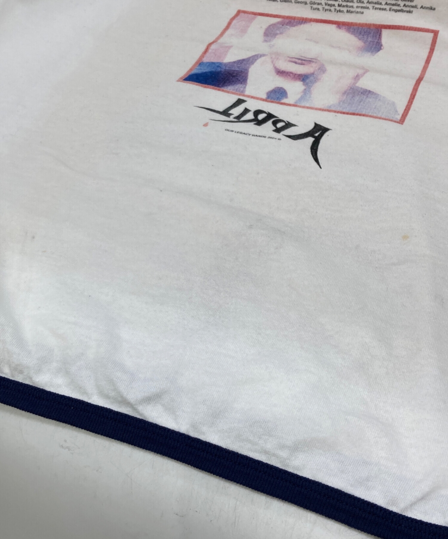 未使用品 アワーレガシー　Tシャツ サイズ34 OUR LEGACY (アワーレガシー) メンズ Tシャツ 半袖 フロントプリント