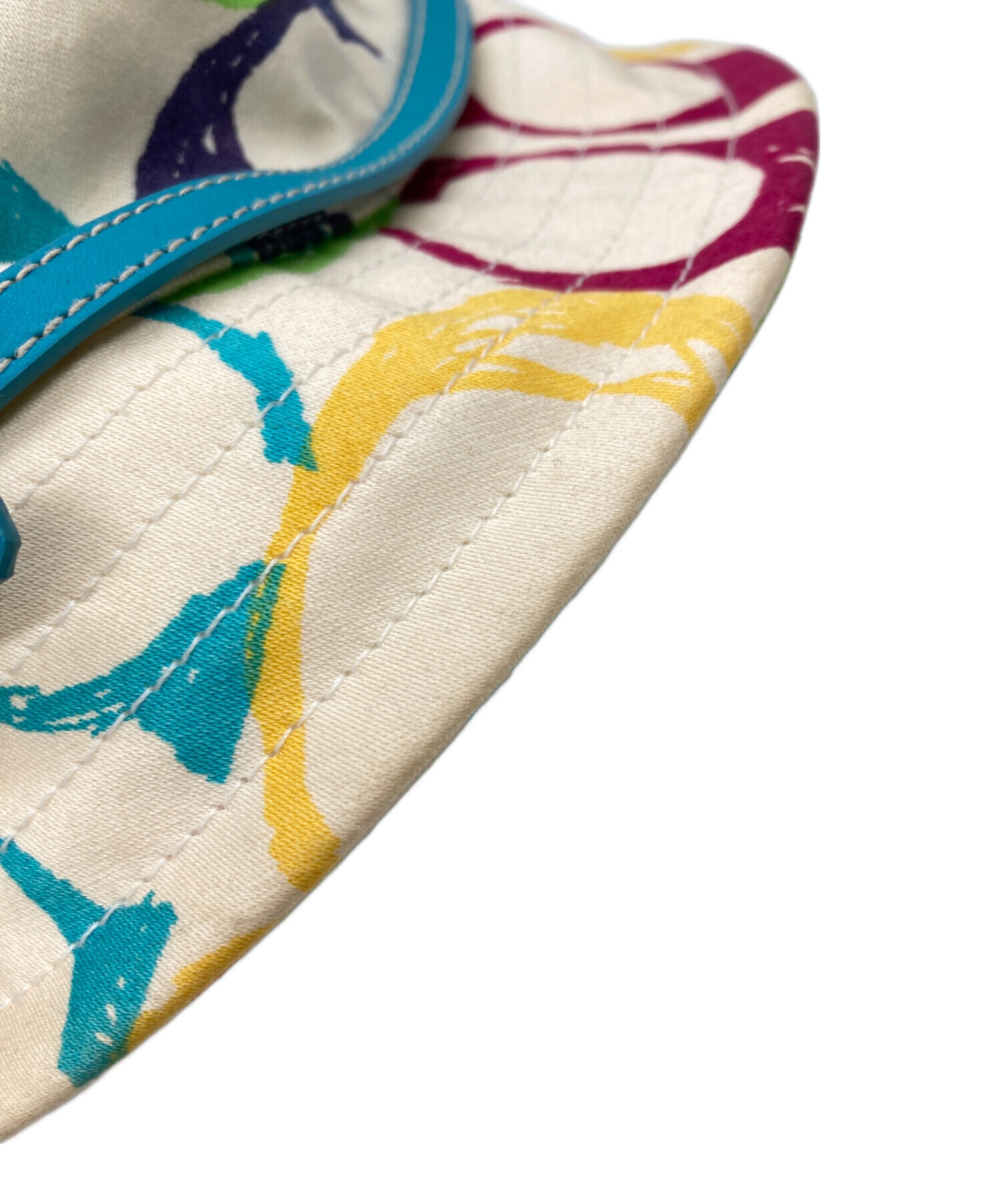 COACH【タグ付き未使用品】【廃盤品&希少】コーチ マルチカラー つば広ハット COACH】コーチ コットン シグネチャー レインボー バケットハット