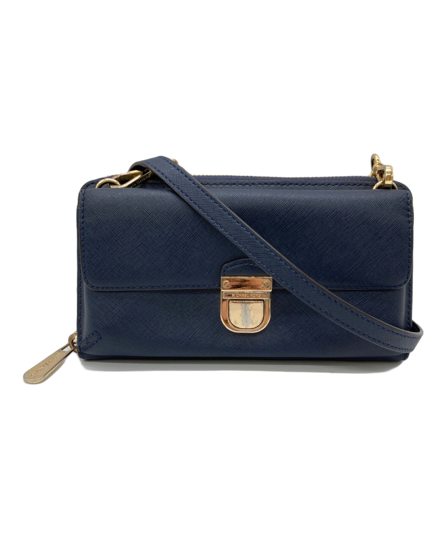 MICHAEL KORS ネイビー　ショルダーバッグ＋財布 中古・古着通販】MICHAEL KORS (マイケルコース) チェーンウォレット