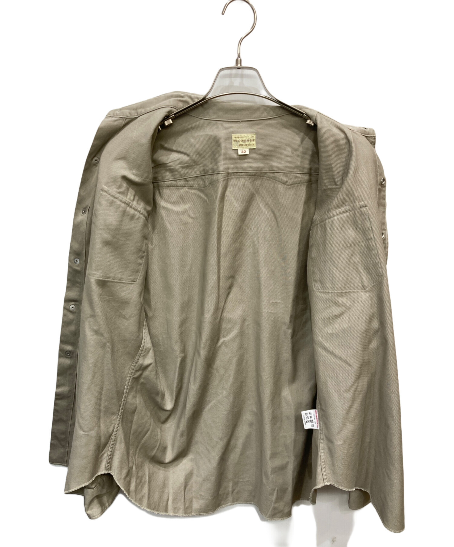 中古・古着通販】WAREHOUSE (ウエアハウス) ウエスタンシャツ ベージュ 