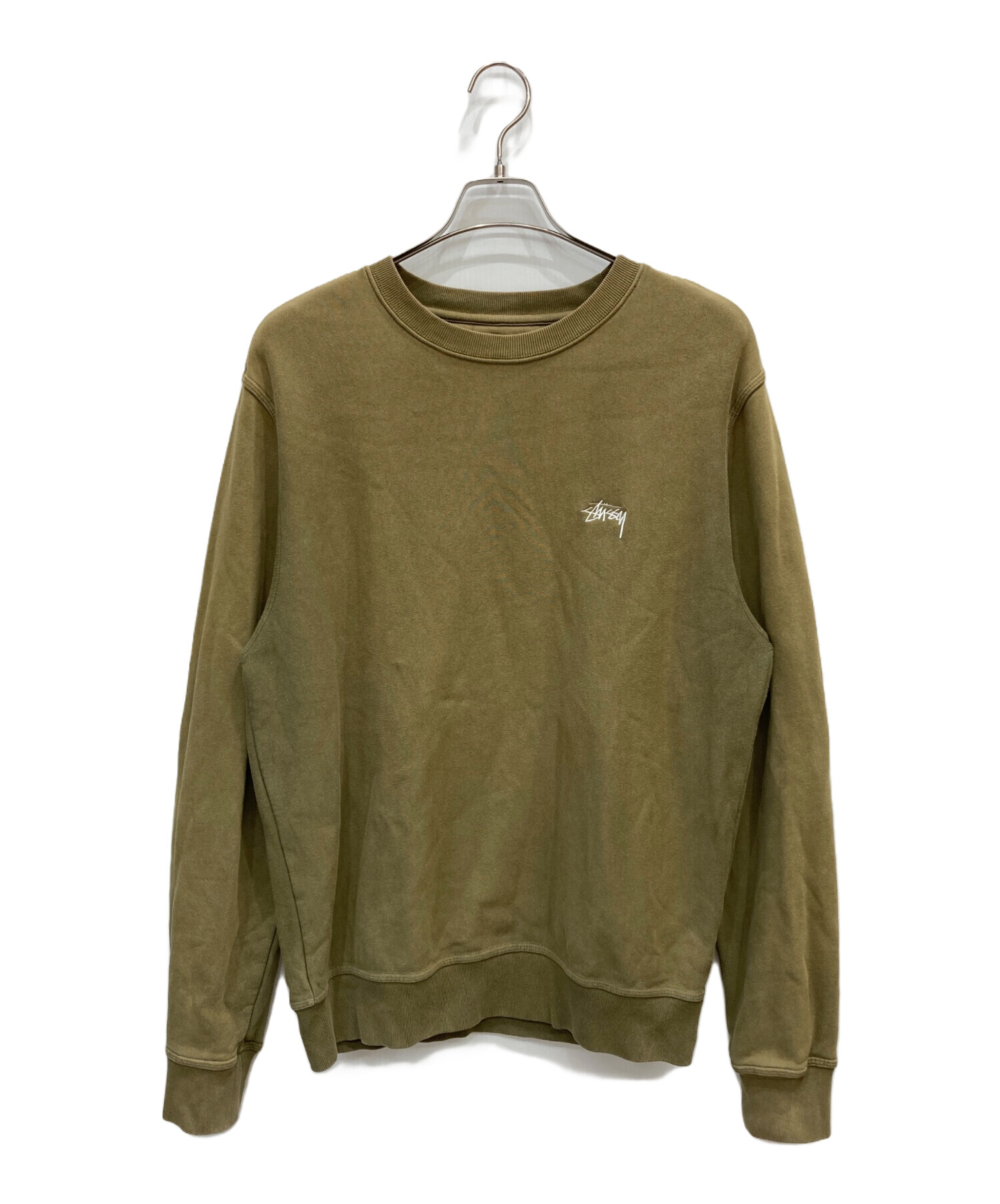 中古・古着通販】stussy (ステューシー) ロゴ刺繍スウェット オリーブ 