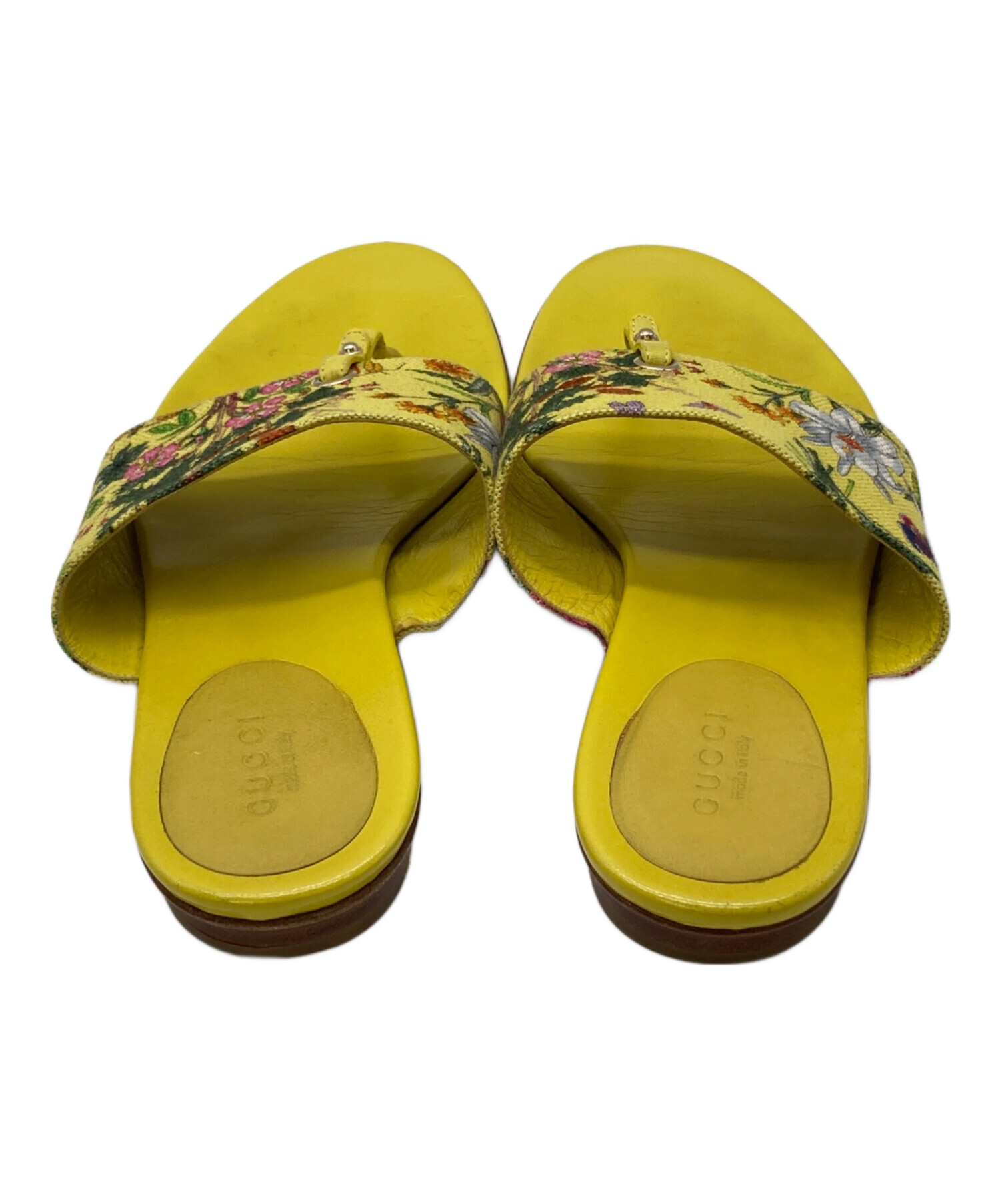 中古・古着通販】GUCCI (グッチ) フローラサンダル イエロー サイズ 