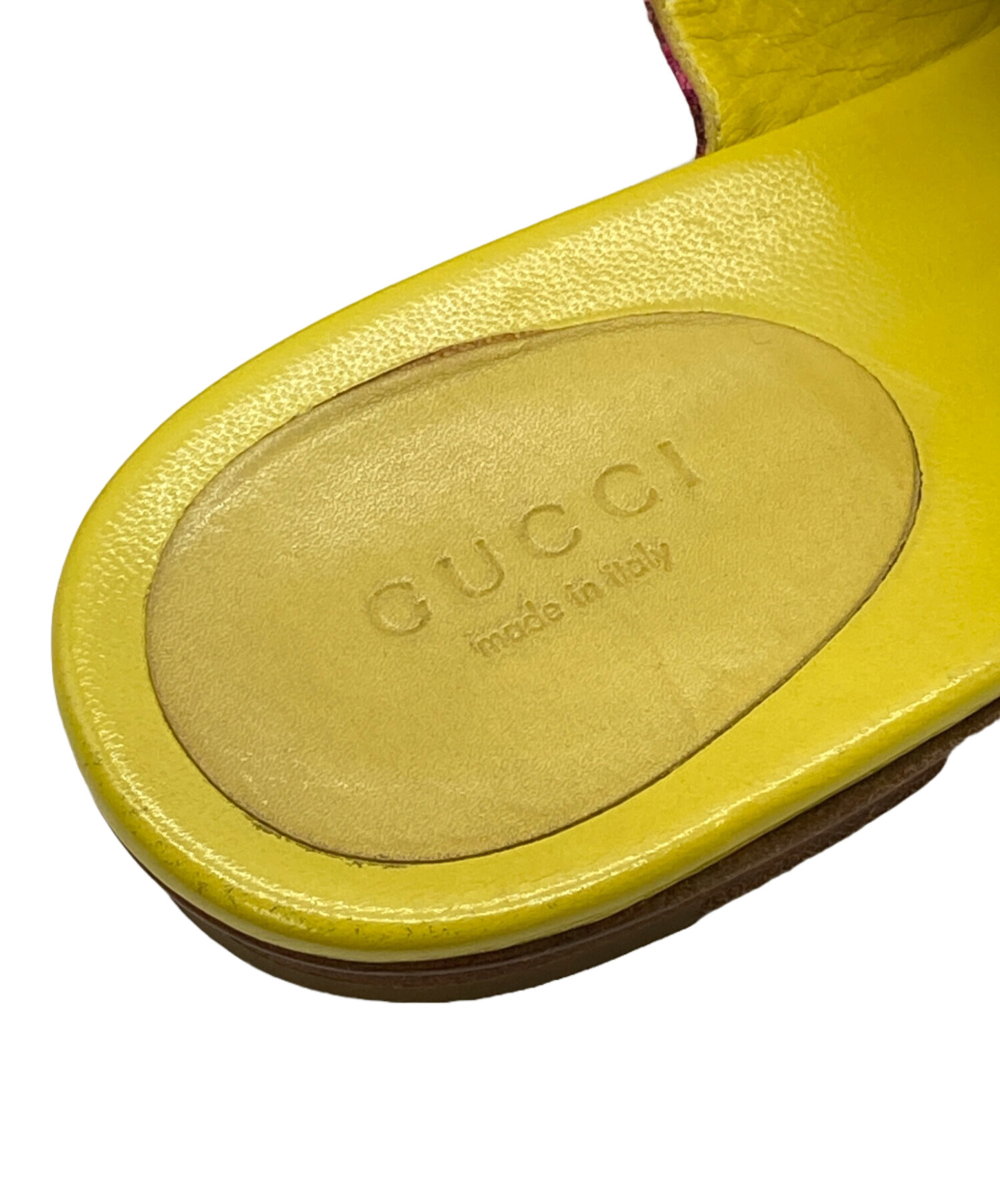 中古・古着通販】GUCCI (グッチ) フローラサンダル イエロー サイズ 
