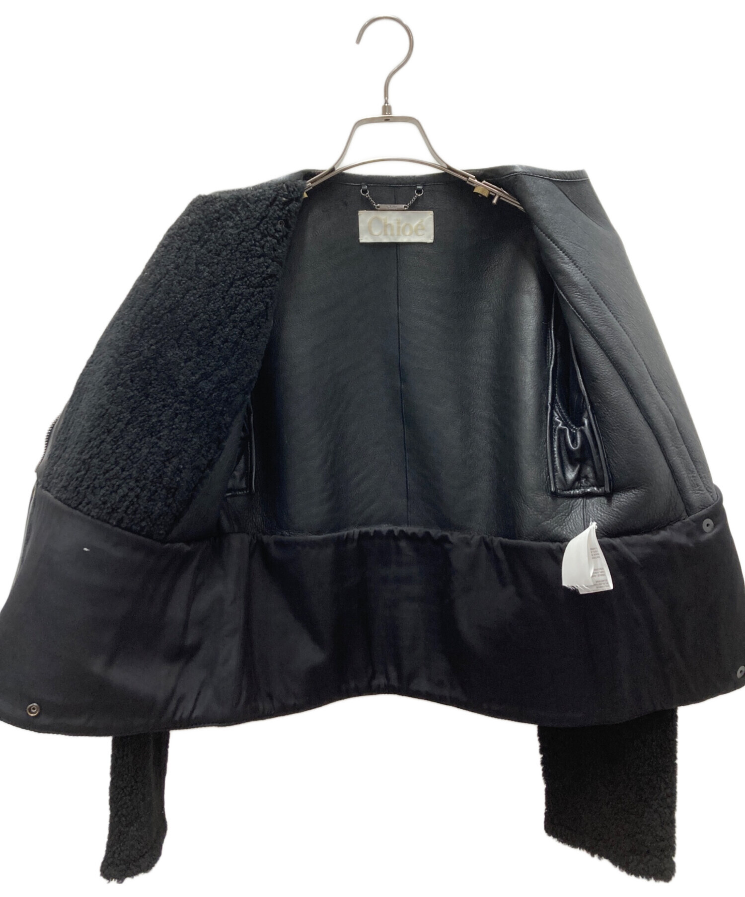 中古・古着通販】Chloe (クロエ) ノーカラーレザーライダース