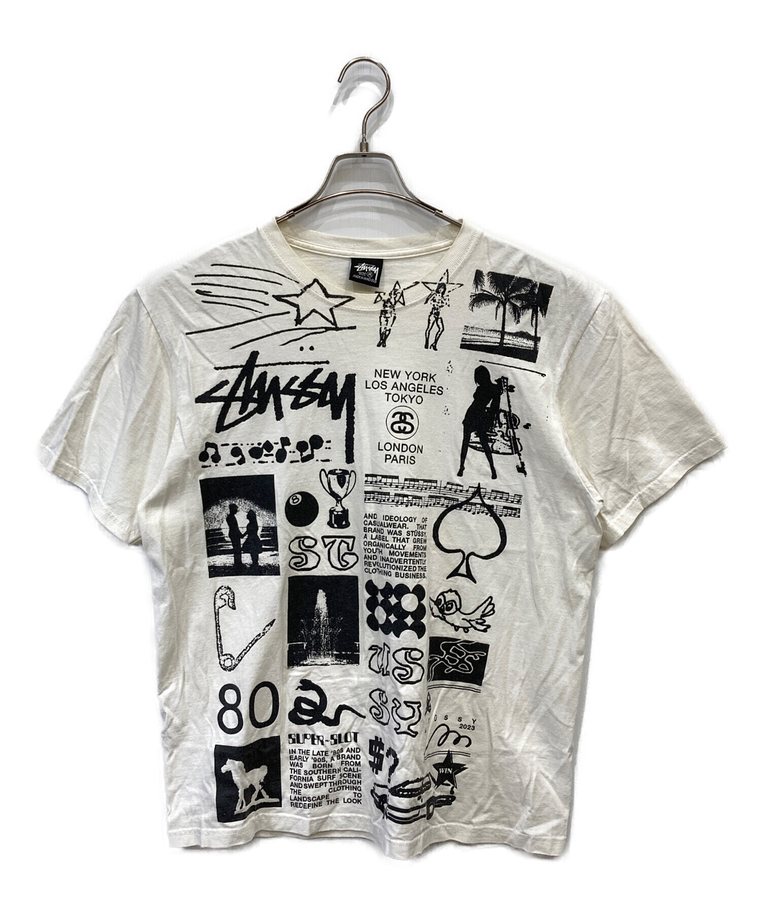 中古・古着通販】stussy (ステューシー) プリントTシャツ ホワイト