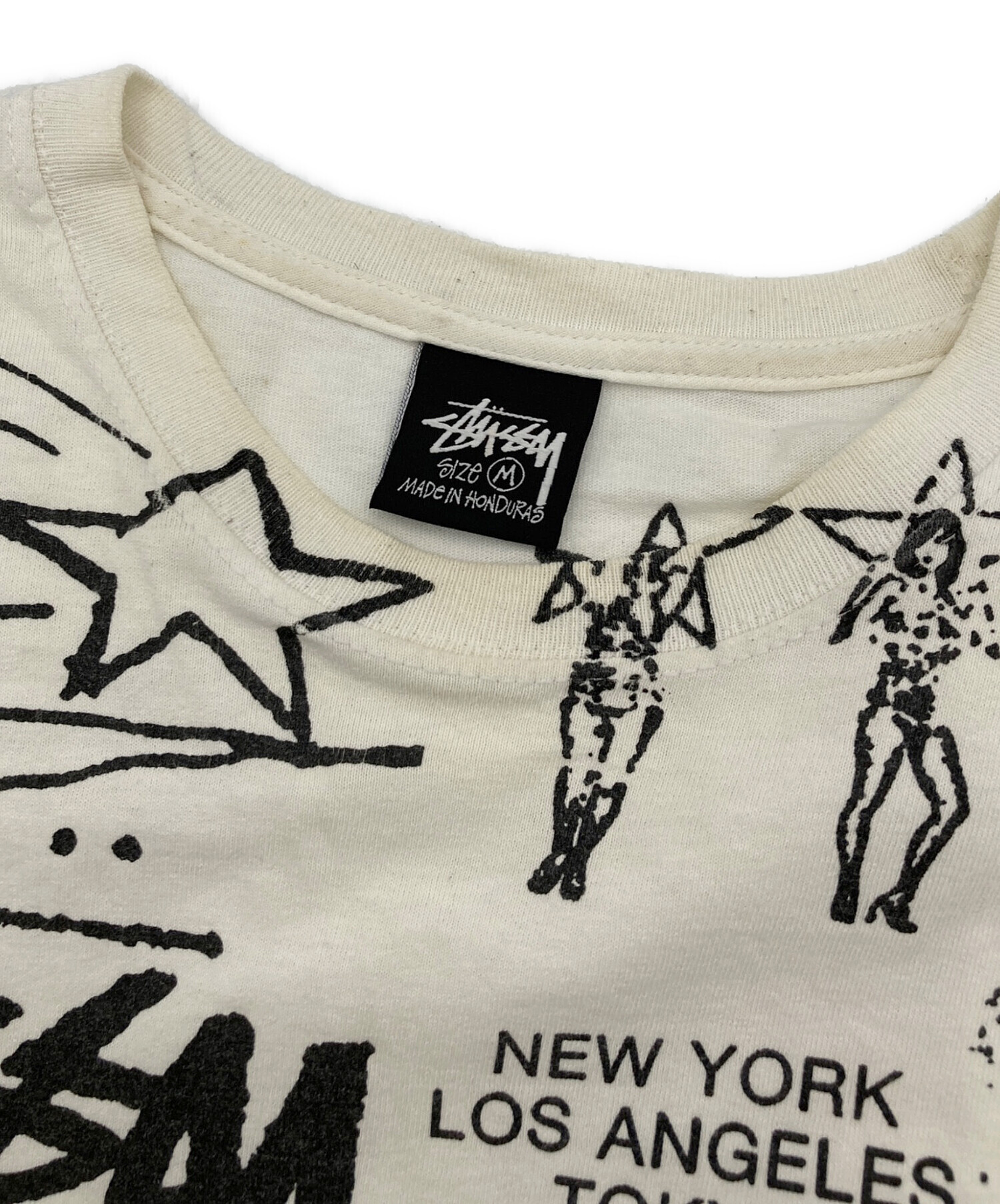 中古・古着通販】stussy (ステューシー) プリントTシャツ ホワイト