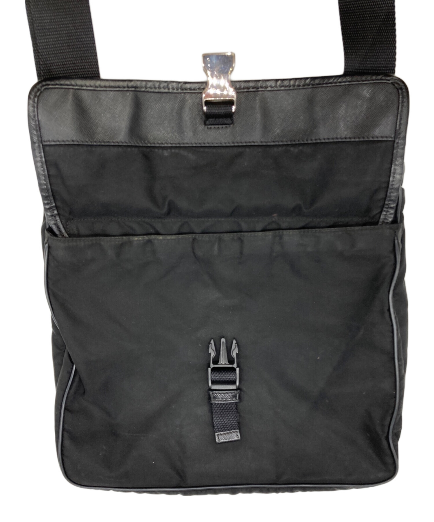 中古・古着通販】PRADA (プラダ) ロゴプレートショルダーバッグ