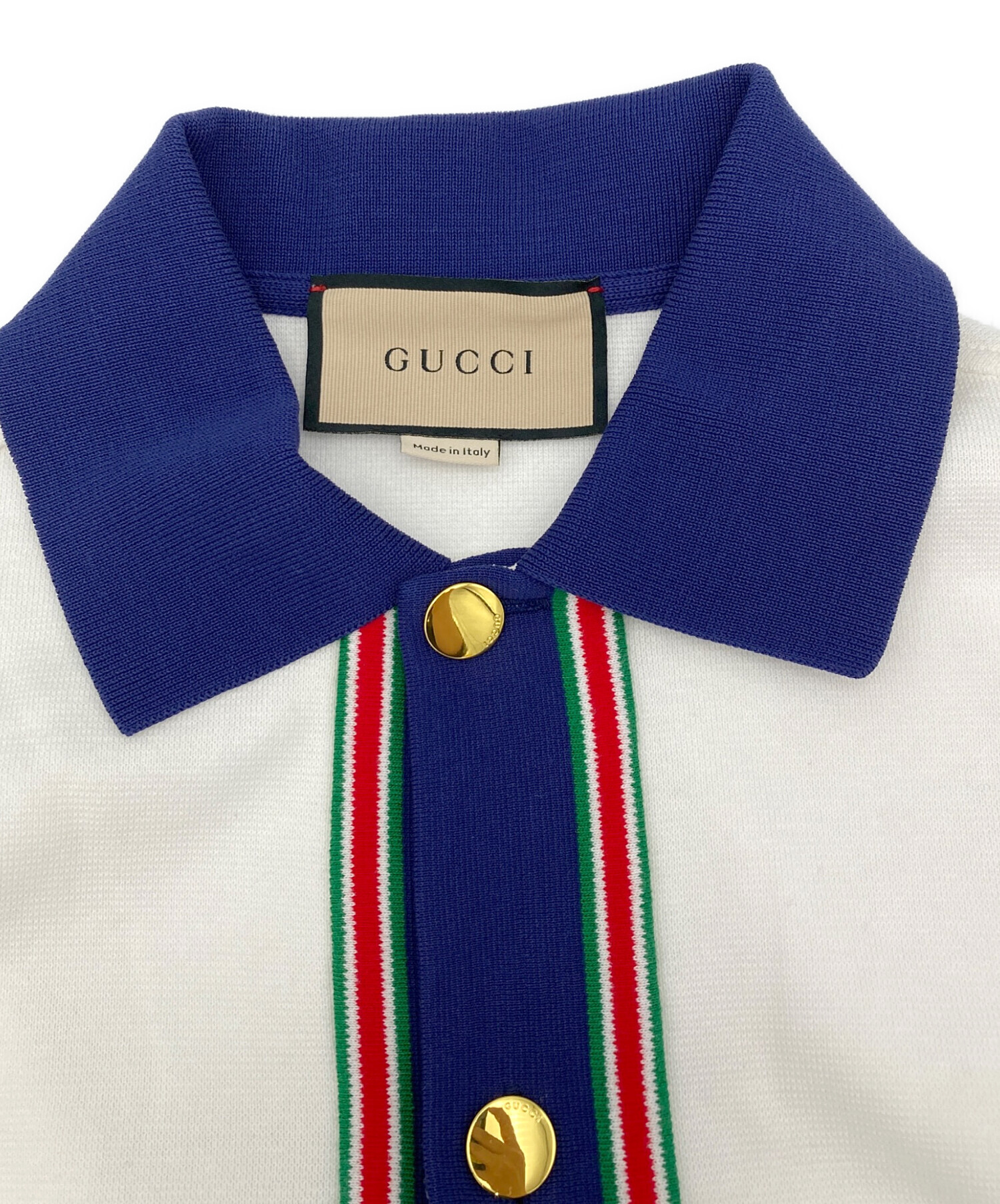 GUCCI（グッチ） ヴィンテージ 幾何学模様 メンズ　半袖シャツ Sサイズ 中古・古着通販】GUCCI (グッチ) 半袖シャツ ホワイト サイズ:M