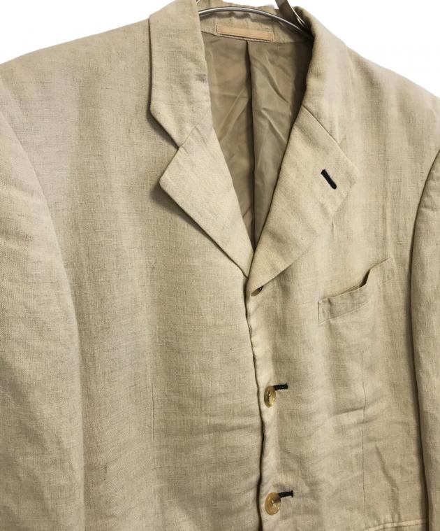 コムデギャルソンオムプリュス クリーム色 PVC燕尾テーラードジャケット 中古・古着通販】COMME des GARCONS HOMME PLUS (コムデギャルソンオム