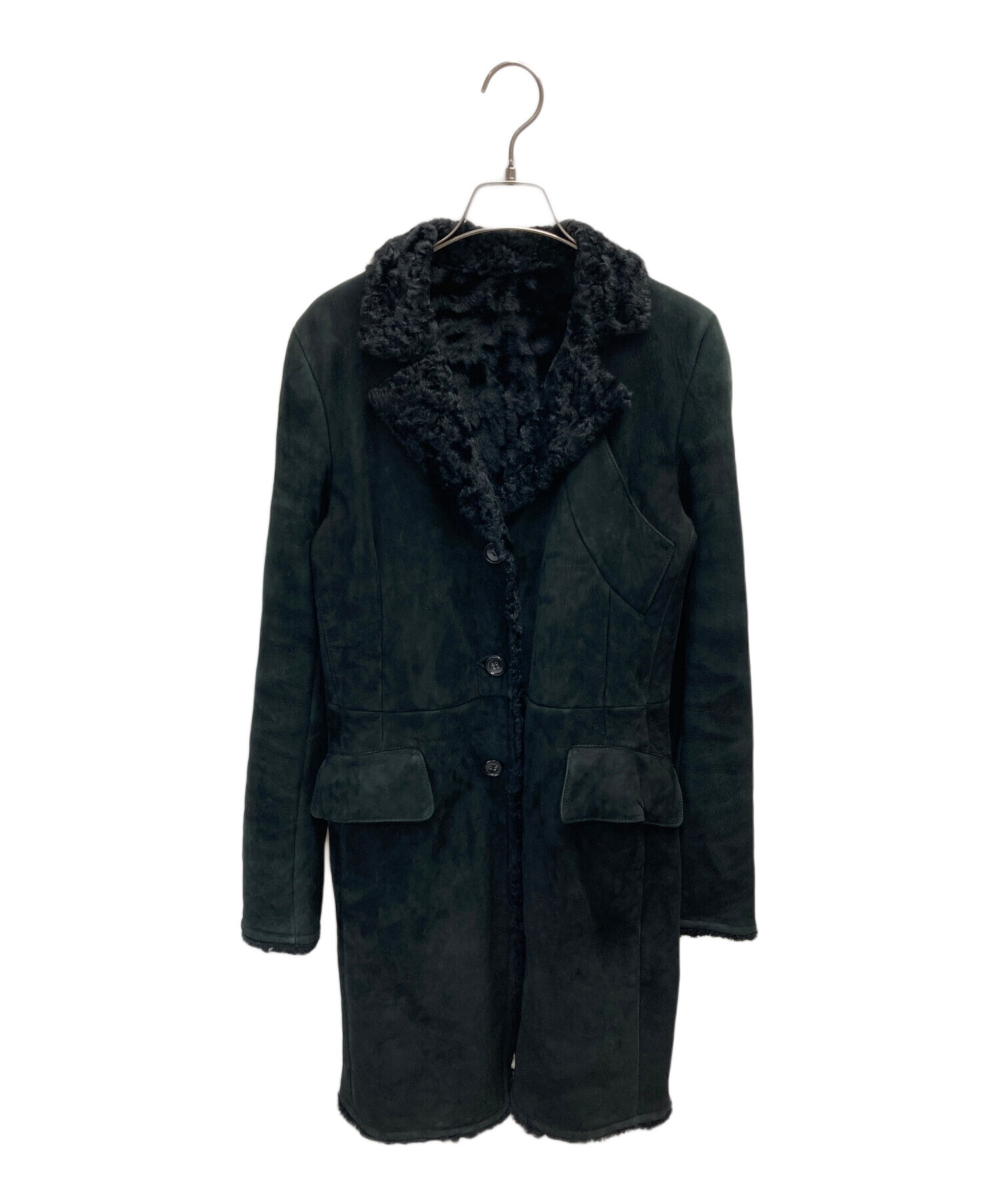 中古・古着通販】JIL SANDER (ジルサンダー) ムートンコート ブラック