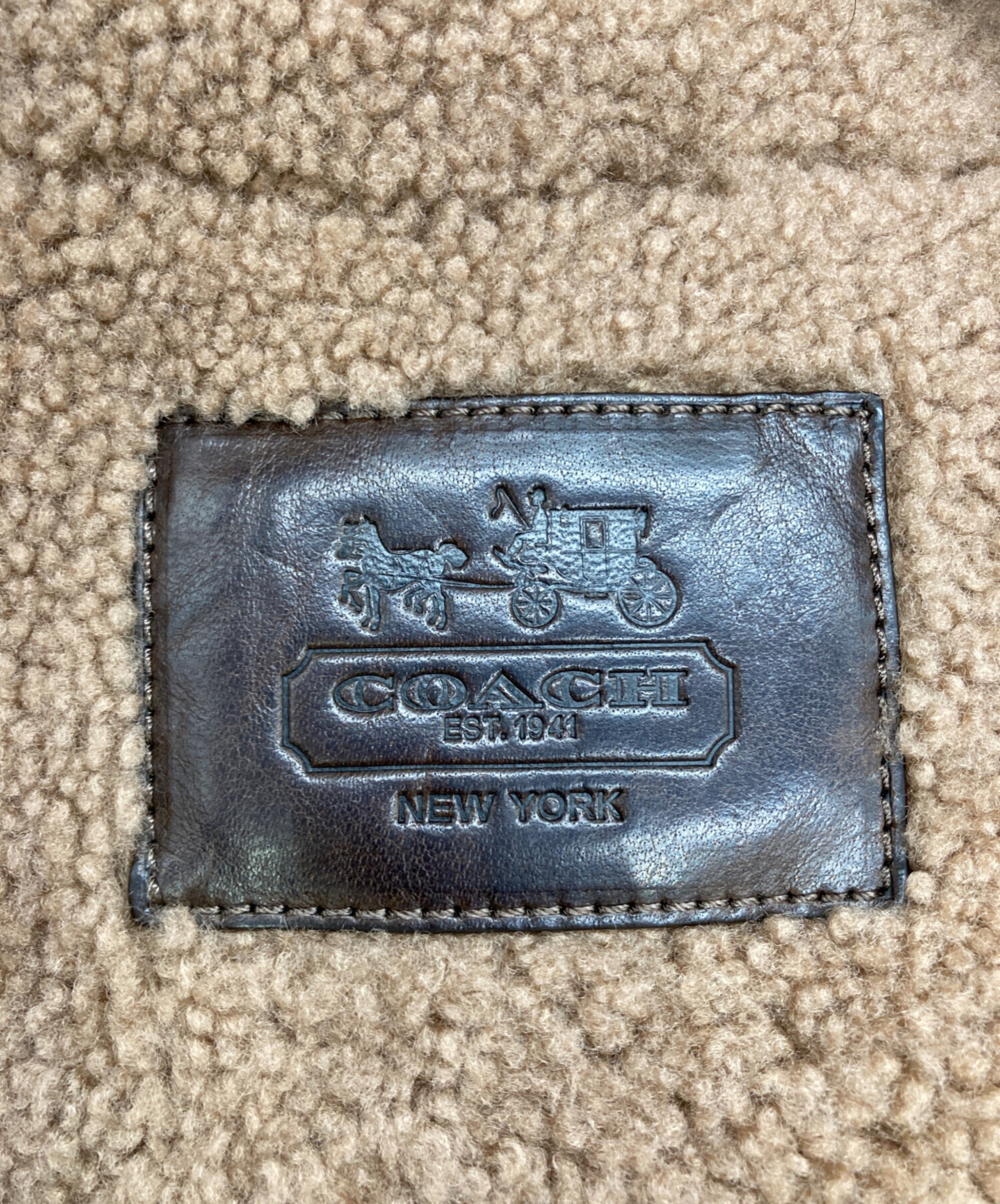 中古・古着通販】COACH (コーチ) レザームートンジャケット ブラウン