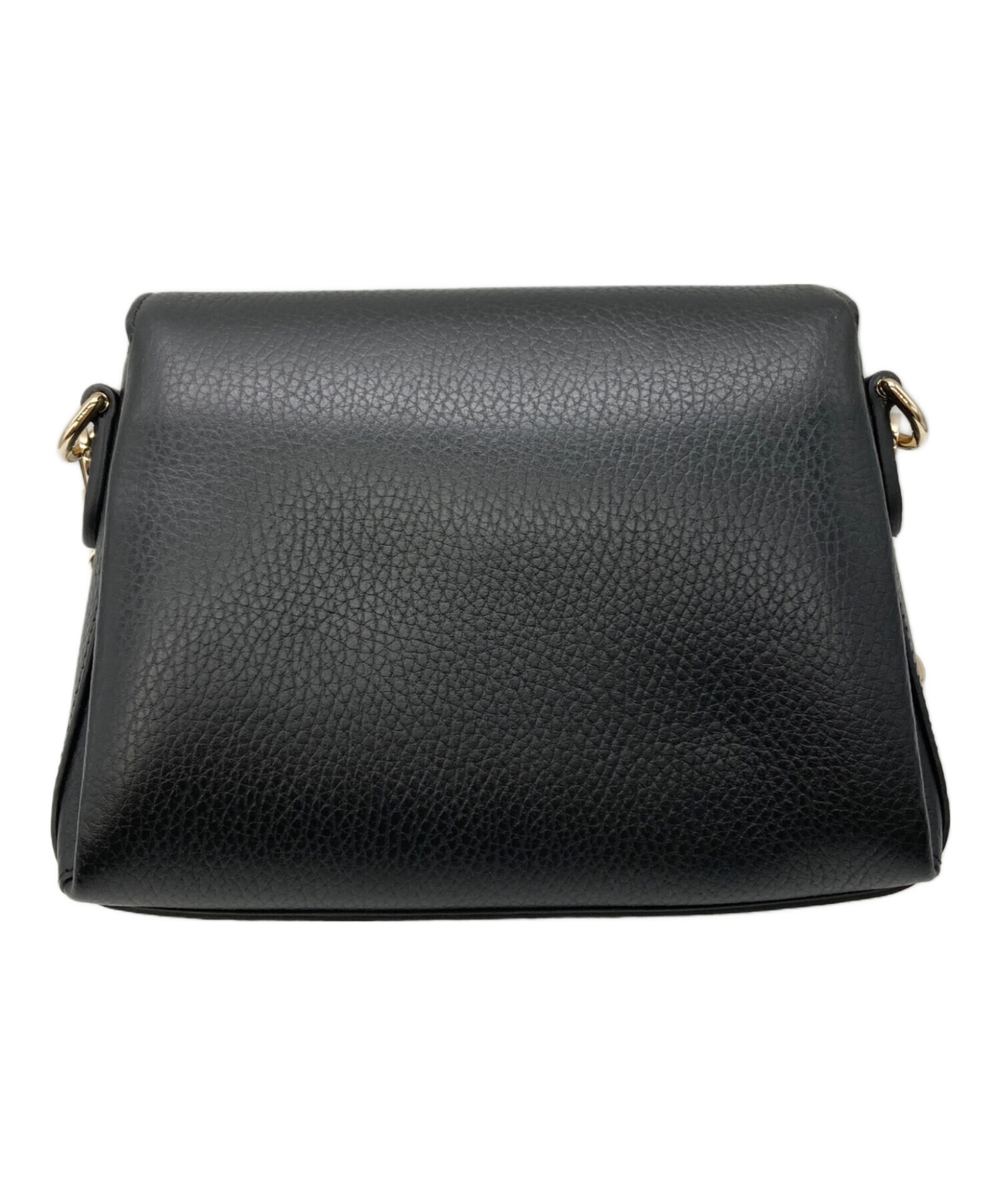 GUCCI 黒　レザー　ショルダーバッグ　インターロッキング GUCCI グッチ インターロッキング チェーンショルダーバッグ