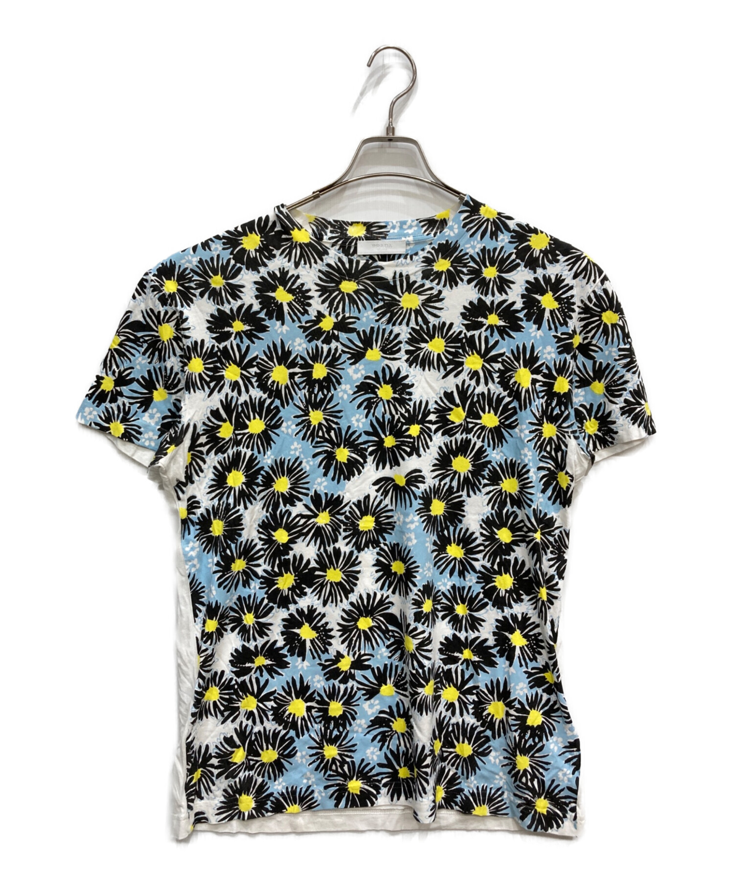 ※4/15までの出品(最終値下げ)PRADA 花柄迷彩 半袖シャツ 中古・古着通販】PRADA (プラダ) 花柄切替しTシャツ ホワイト サイズ:M