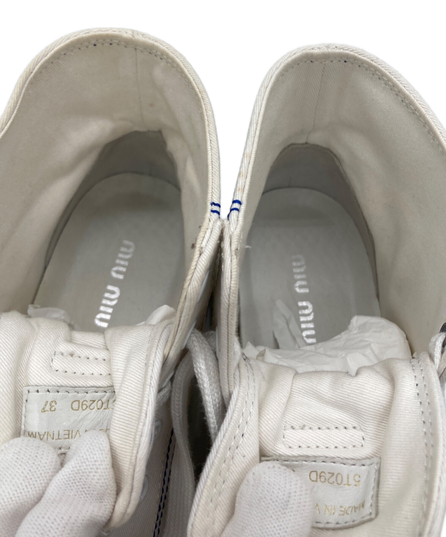 中古・古着通販】MIU MIU (ミュウミュウ) キャンバスハイカット