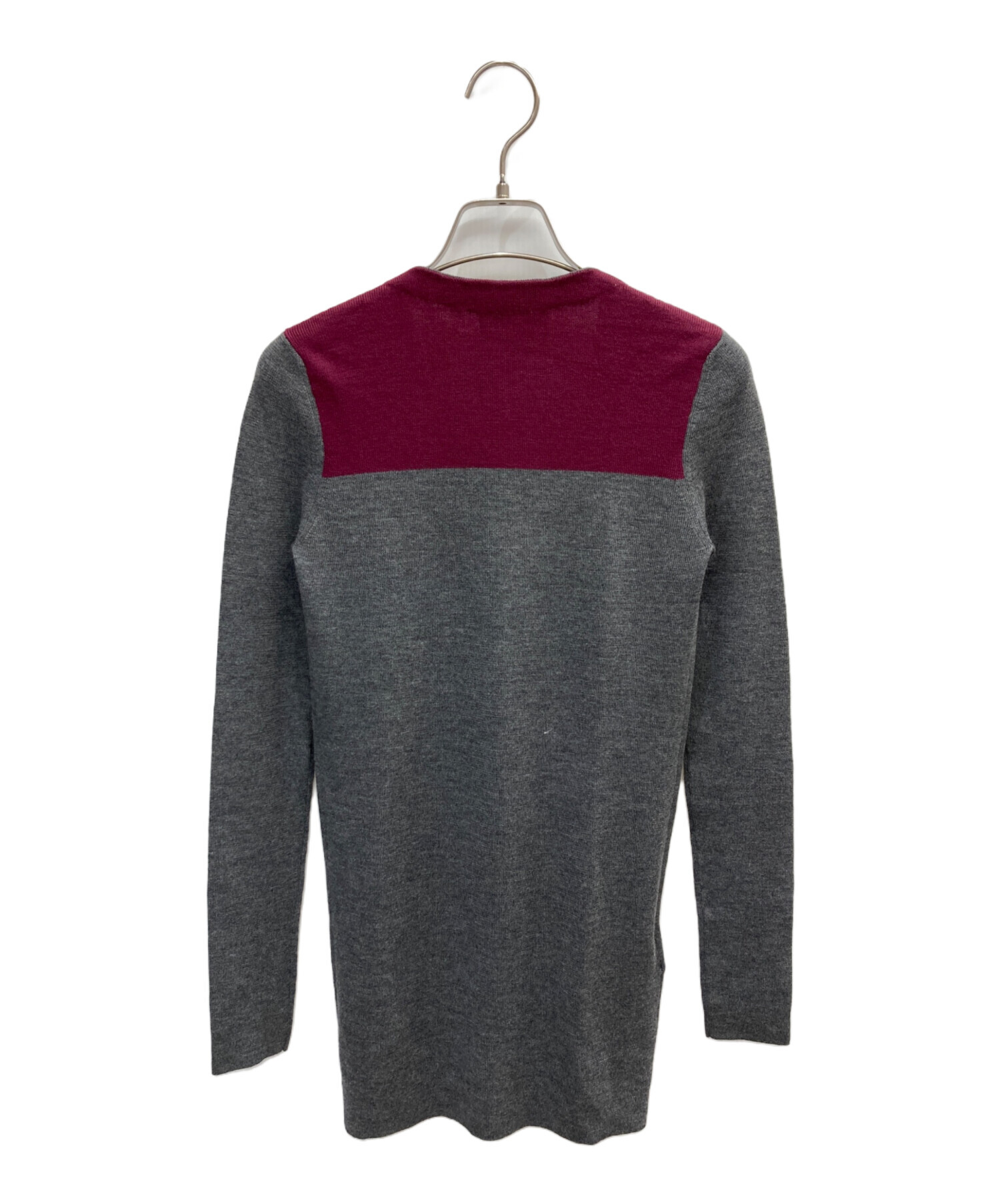 中古・古着通販】PRADA (プラダ) バイカラーニットカーディガン グレー