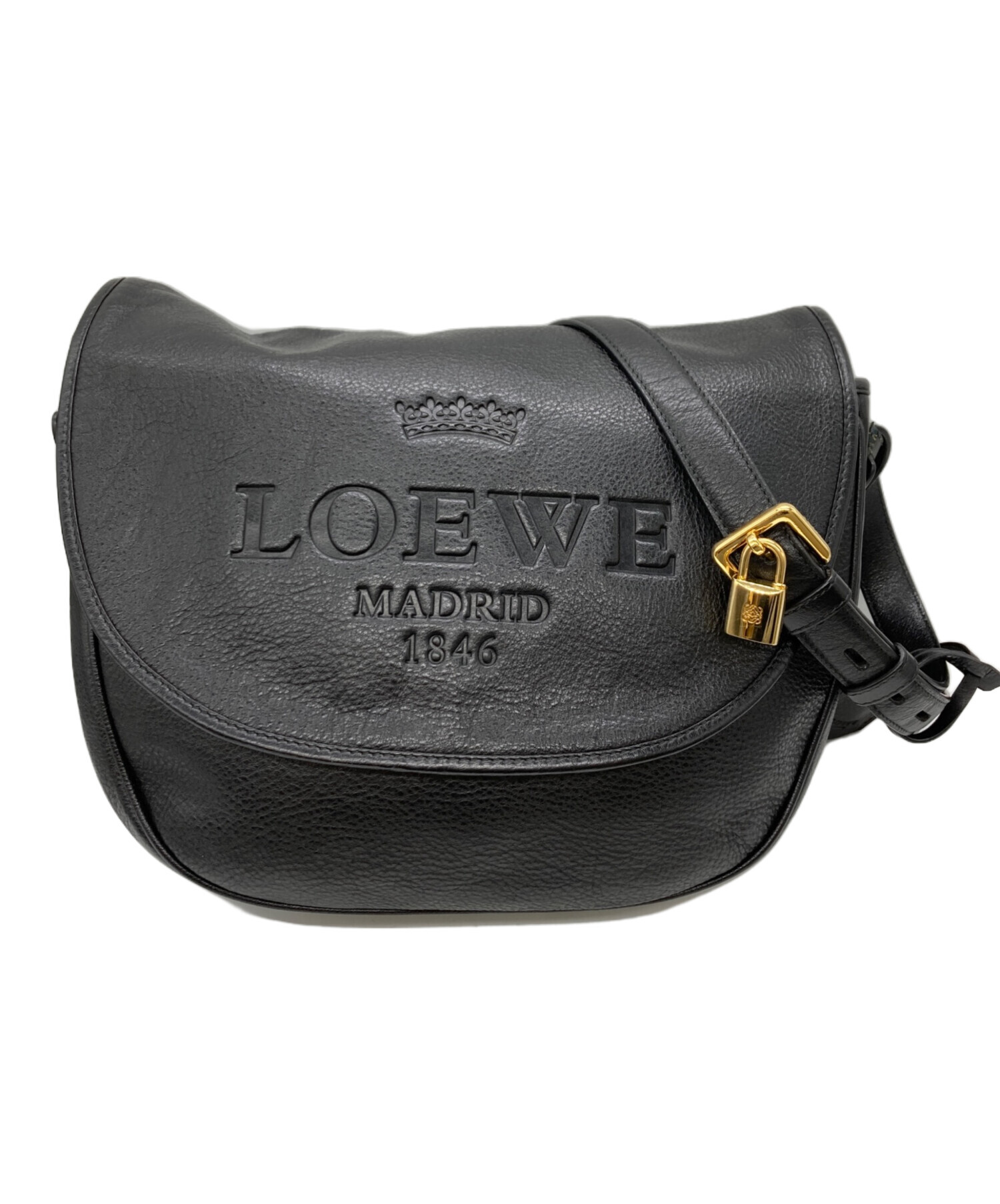 中古・古着通販】LOEWE (ロエベ) ヘリテージショルダーバッグ ブラック