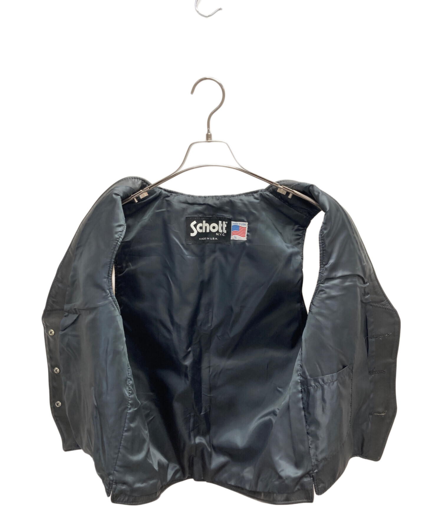 中古・古着通販】Schott (ショット) 424V レザーベスト ブラック
