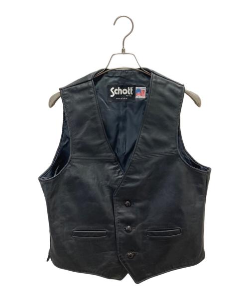 中古・古着通販】Schott (ショット) 424V レザーベスト ブラック