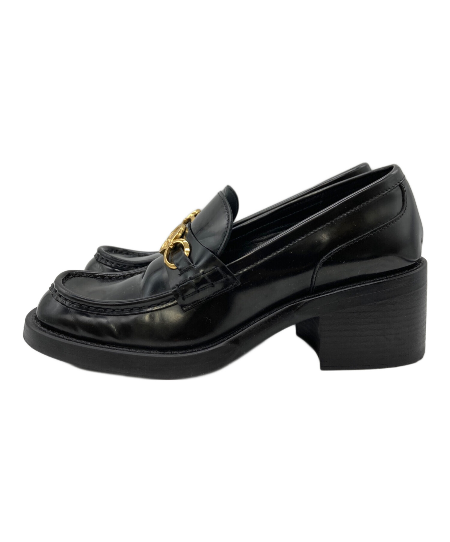 中古・古着通販】Chloe (クロエ) 60mm loafers ブラック サイズ:24.5