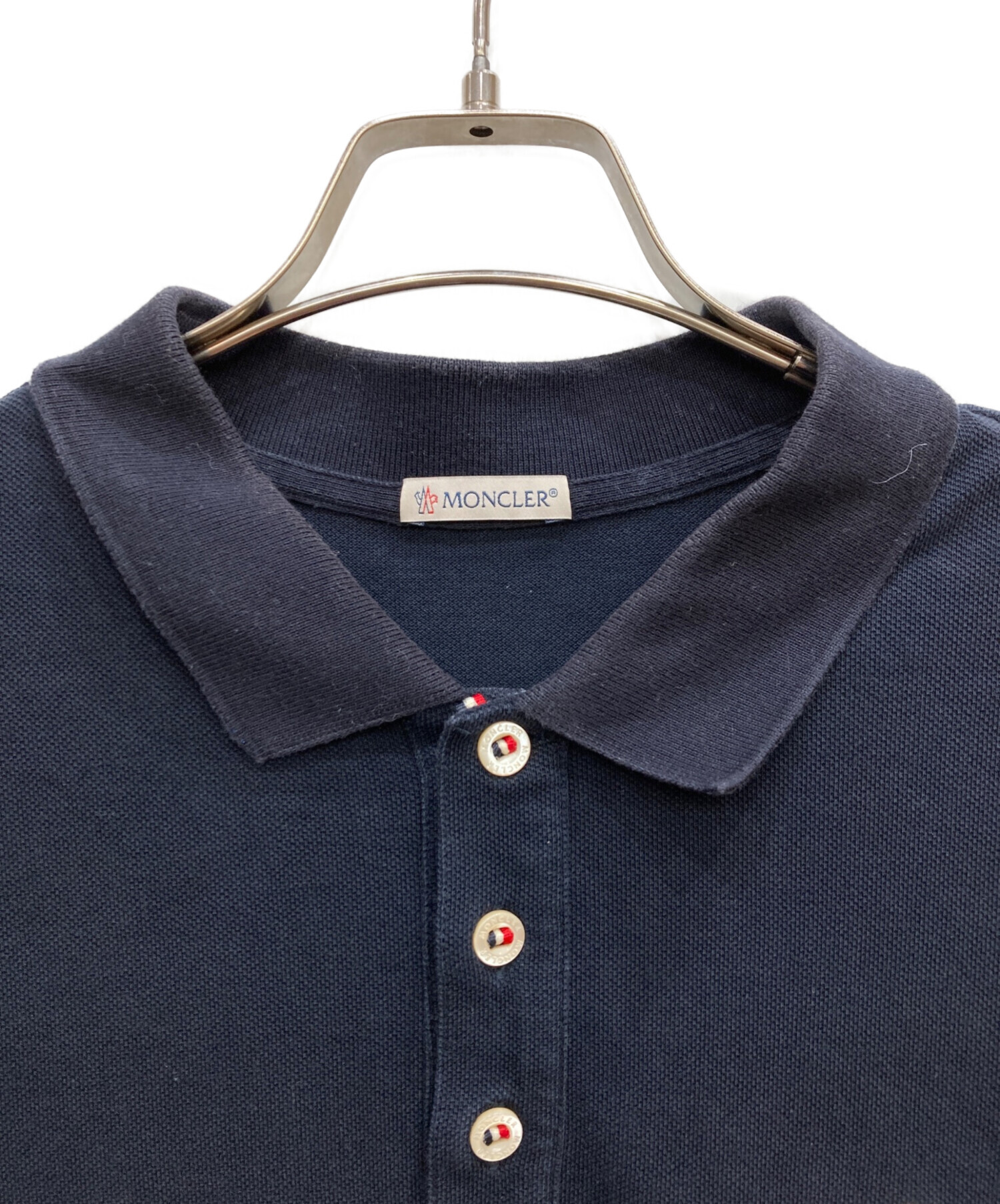 中古・古着通販】MONCLER (モンクレール) 鹿の子ポロシャツ ネイビー