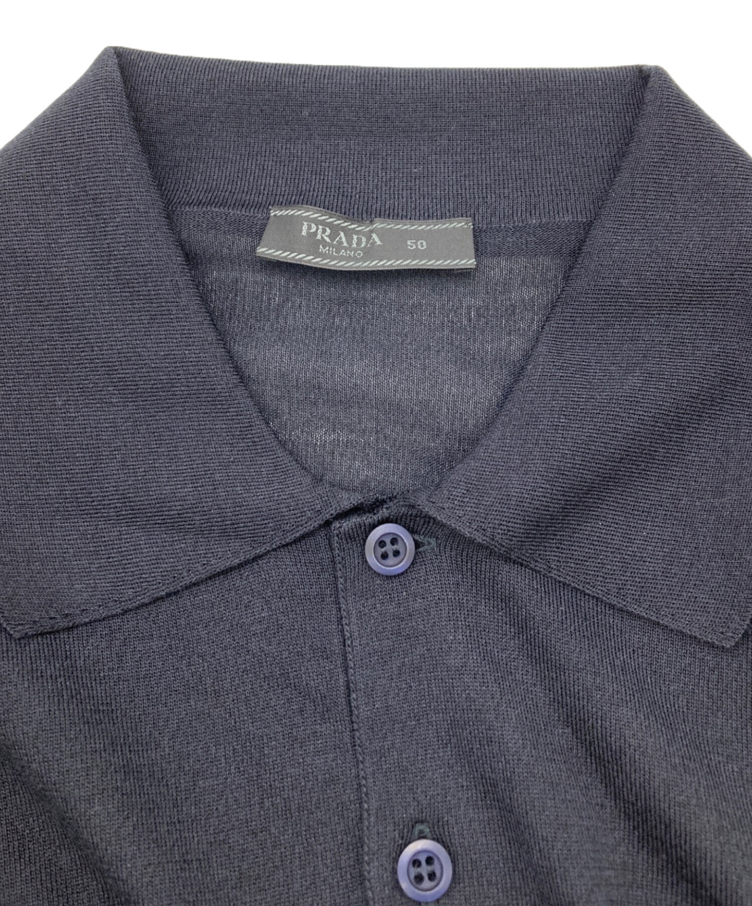 中古・古着通販】PRADA (プラダ) コットン×シルクニットポロシャツ