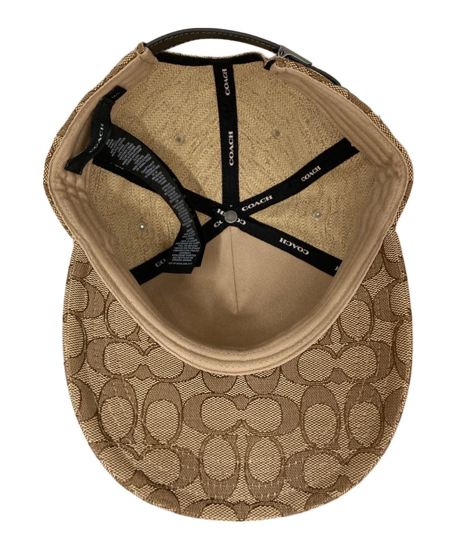 新品coach シグネチャー ジャカード ベースボール キャップ 中古・古着通販】COACH (コーチ) シグネチャー ジャカード ベース