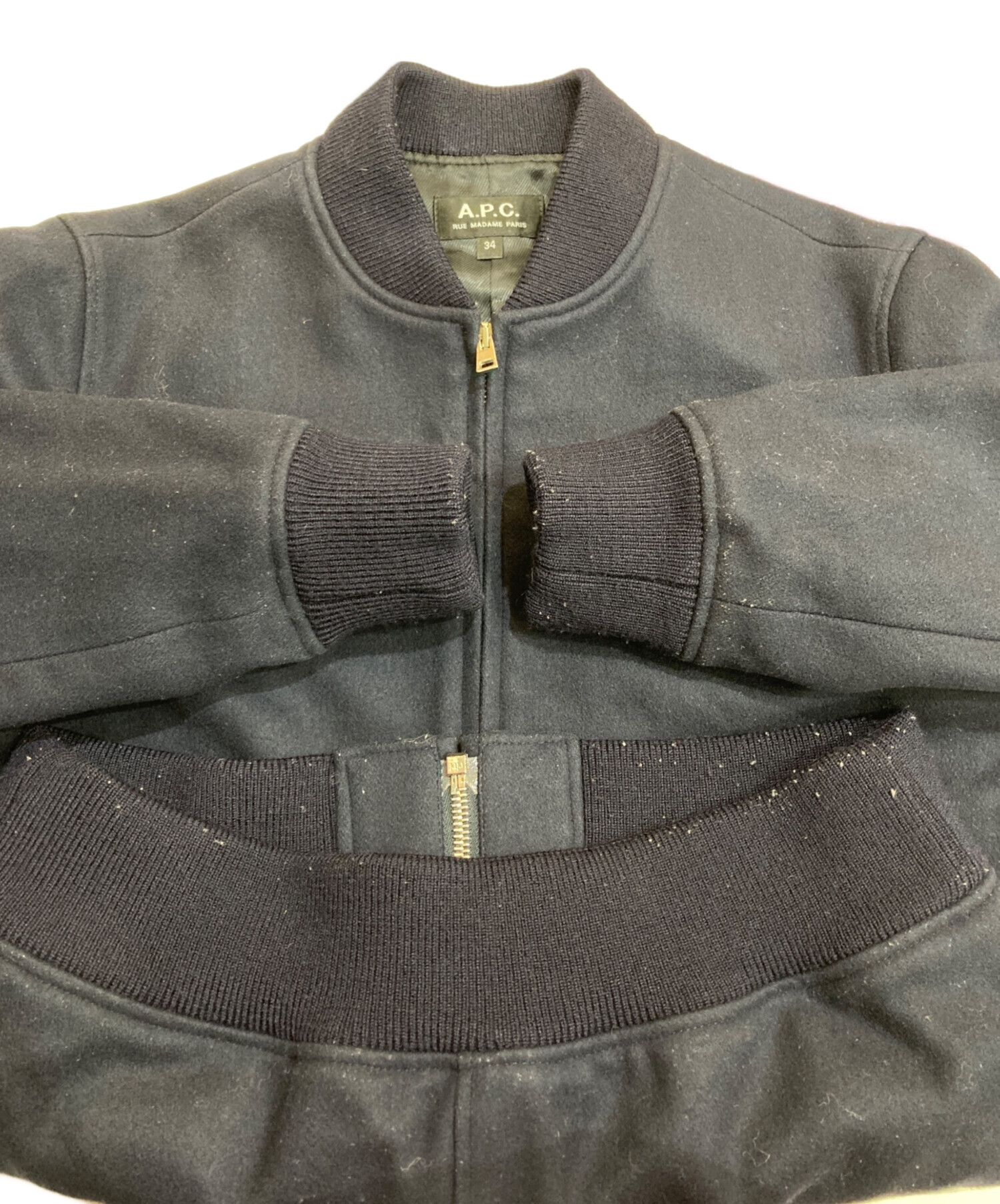 A.P.C スタジャン　XSサイズ 楽天市場】A.P.C. / アーペーセー | 袖レザー スタジャン ブルゾン