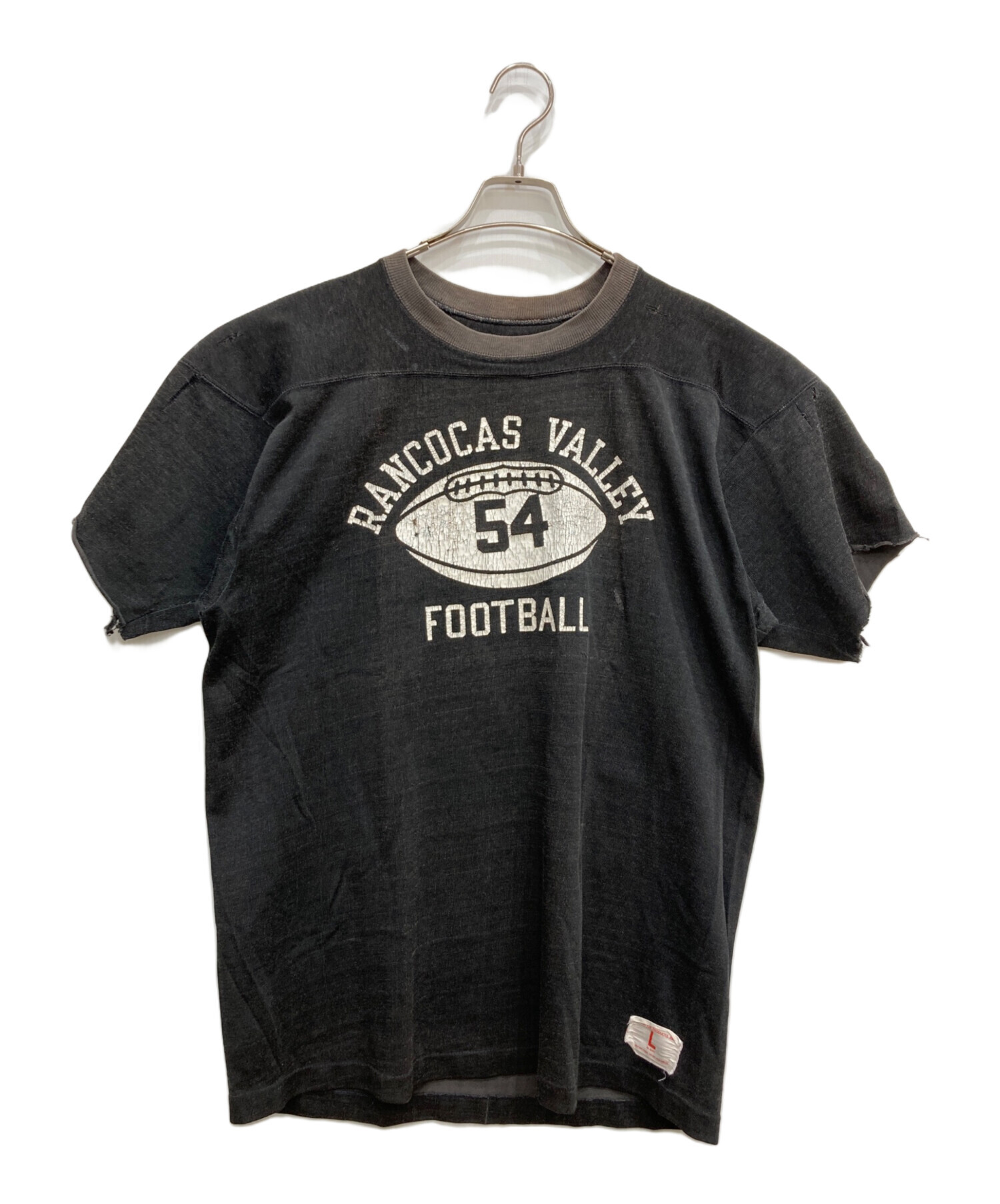 champion フットボール Tシャツ ブラック 黒 メンズ M ヴィンテージ 