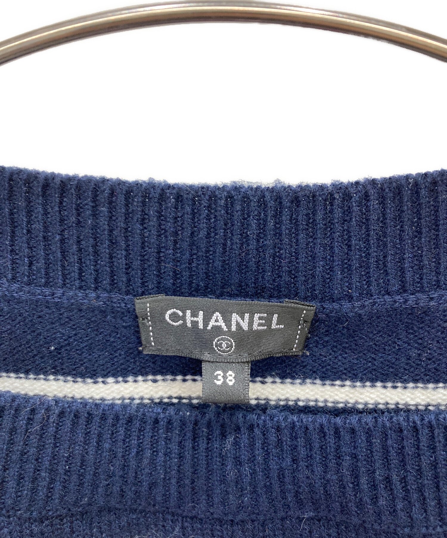 中古・古着通販】CHANEL (シャネル) ココマークカシミヤボーダーニット