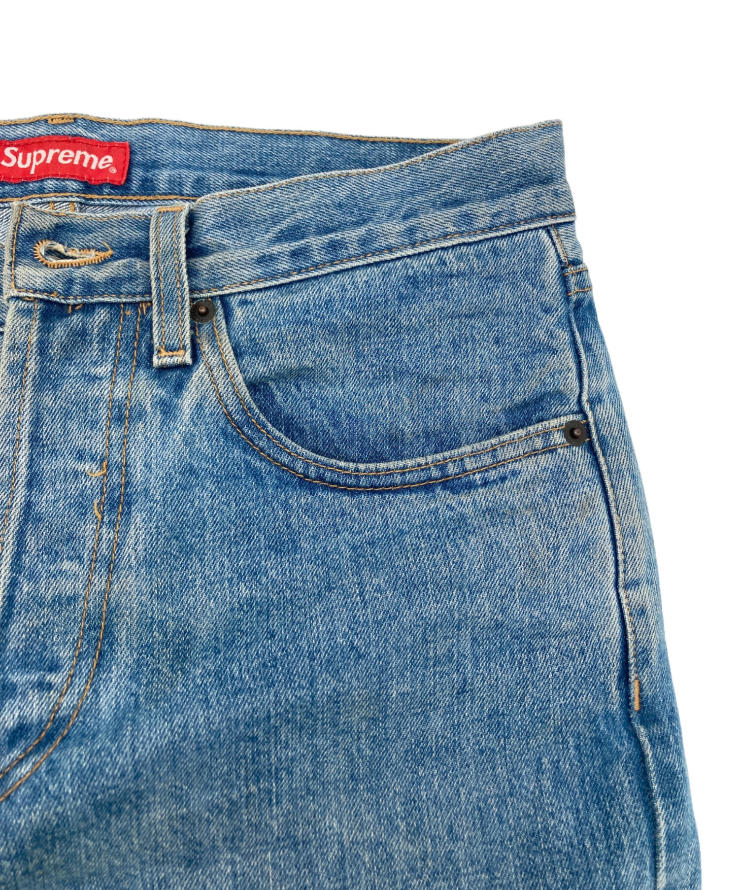 supreme デニム　ストレート Supreme（シュプリーム） ブラック ストレートパンツ デニム ブラック