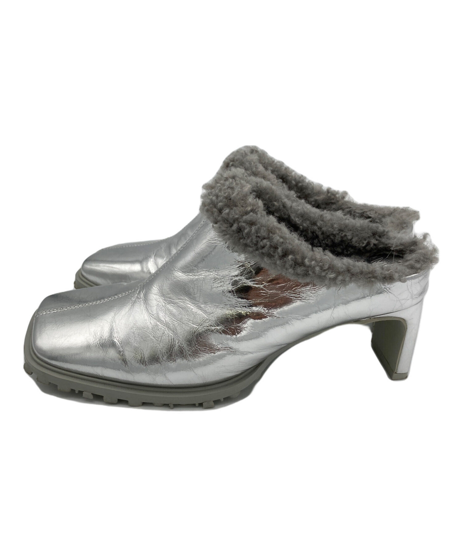 OMMO ミュール 中古・古着通販】OMMO (オーエムエムオー) SQUARE TOE BOA MULE