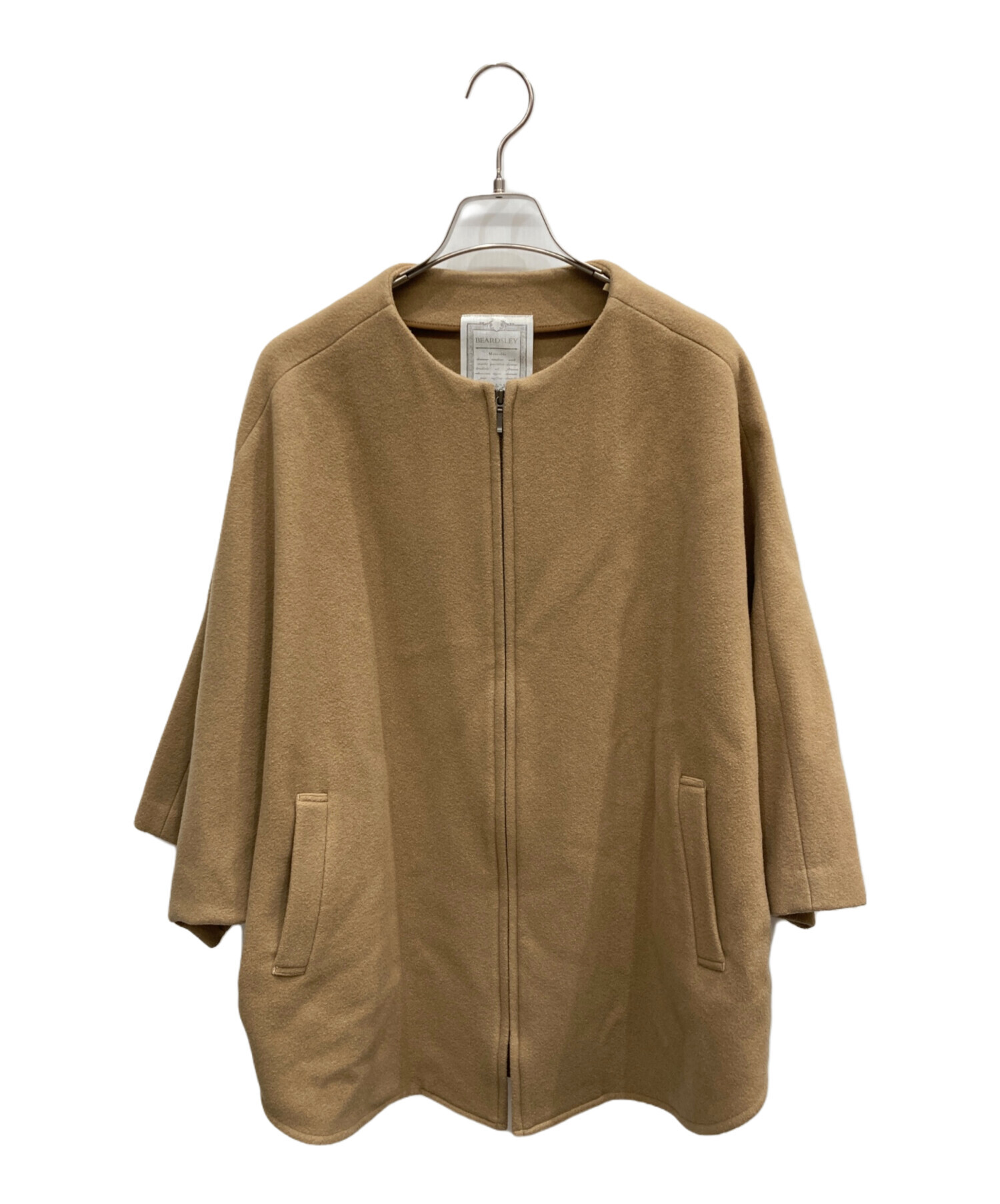 美品✨BEARDSLEY  ウールポンチョコート　キャメル 中古・古着通販】BEARDSLEY (ビアズリー) ウールポンチョコート