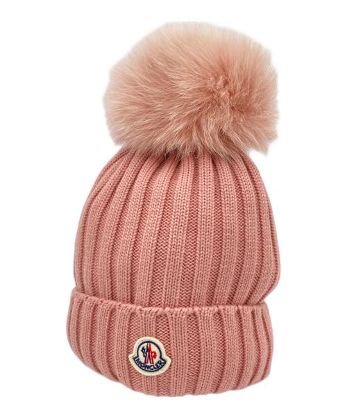 中古・古着通販】MONCLER (モンクレール) ぽんぽんニット帽 ピンク