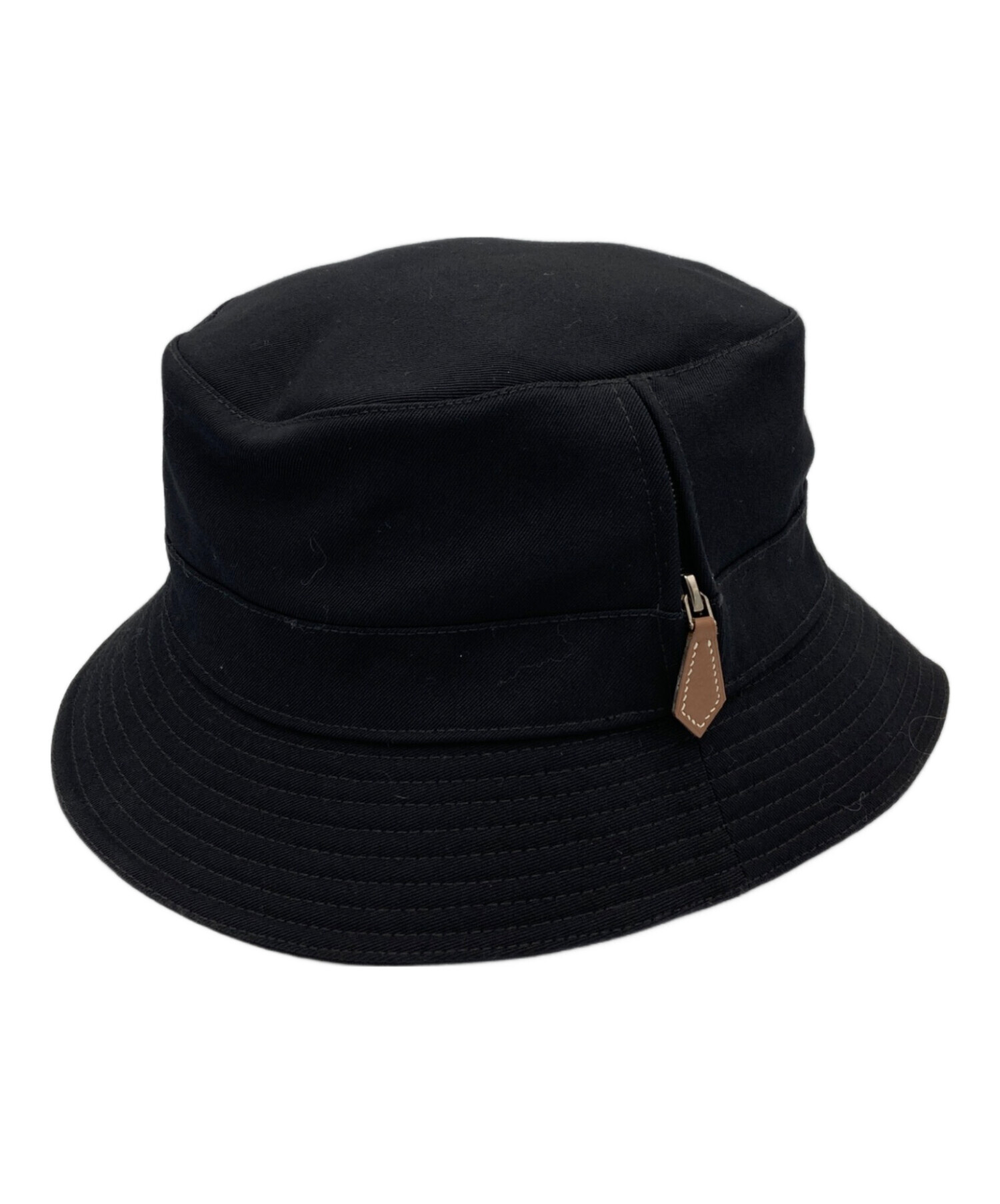 エルメス　バケットハット　黒 中古・古着通販】HERMES (エルメス) ジップポケットバケットハット