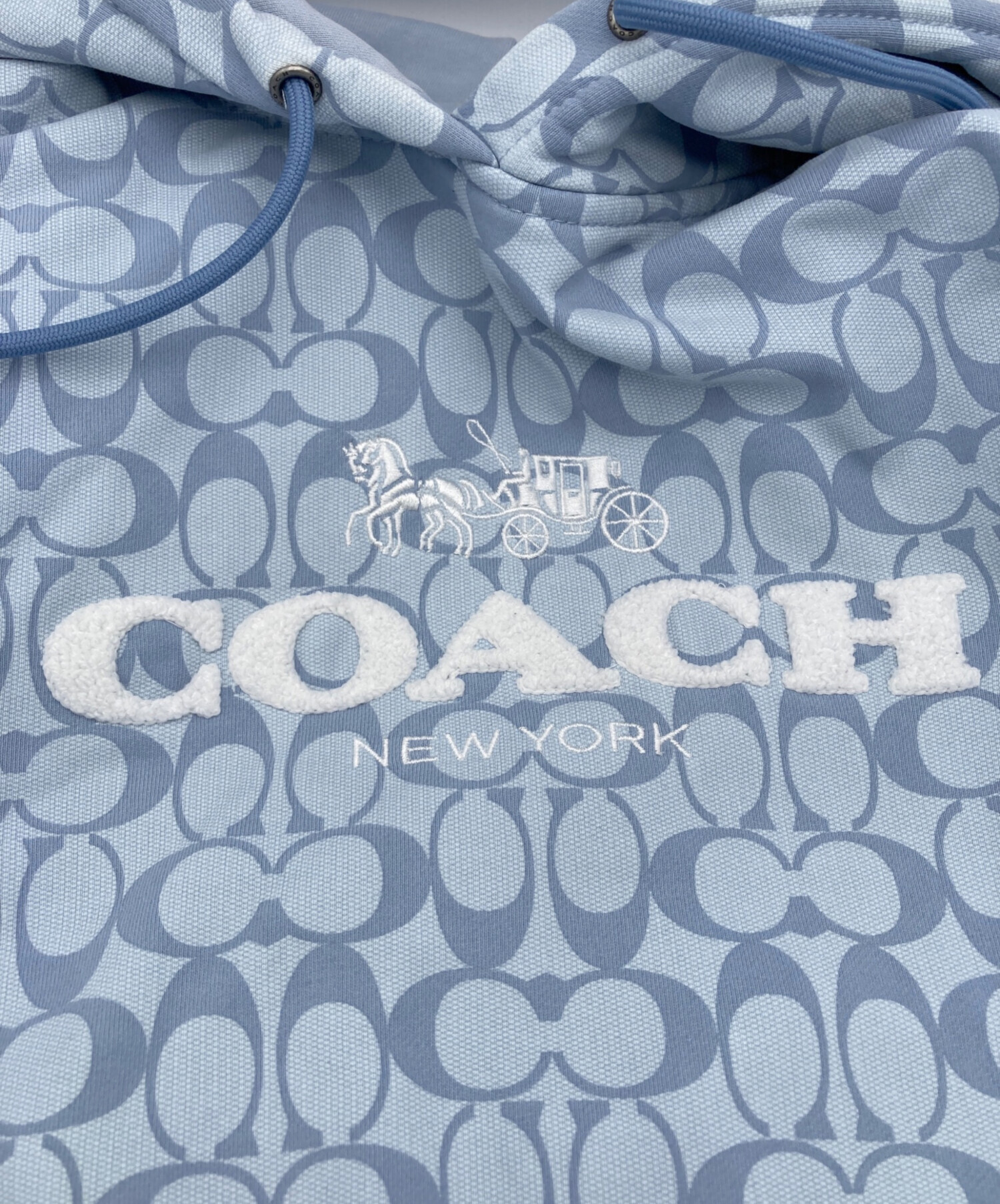 中古・古着通販】COACH (コーチ) シグネチャーロゴパーカー ブルー