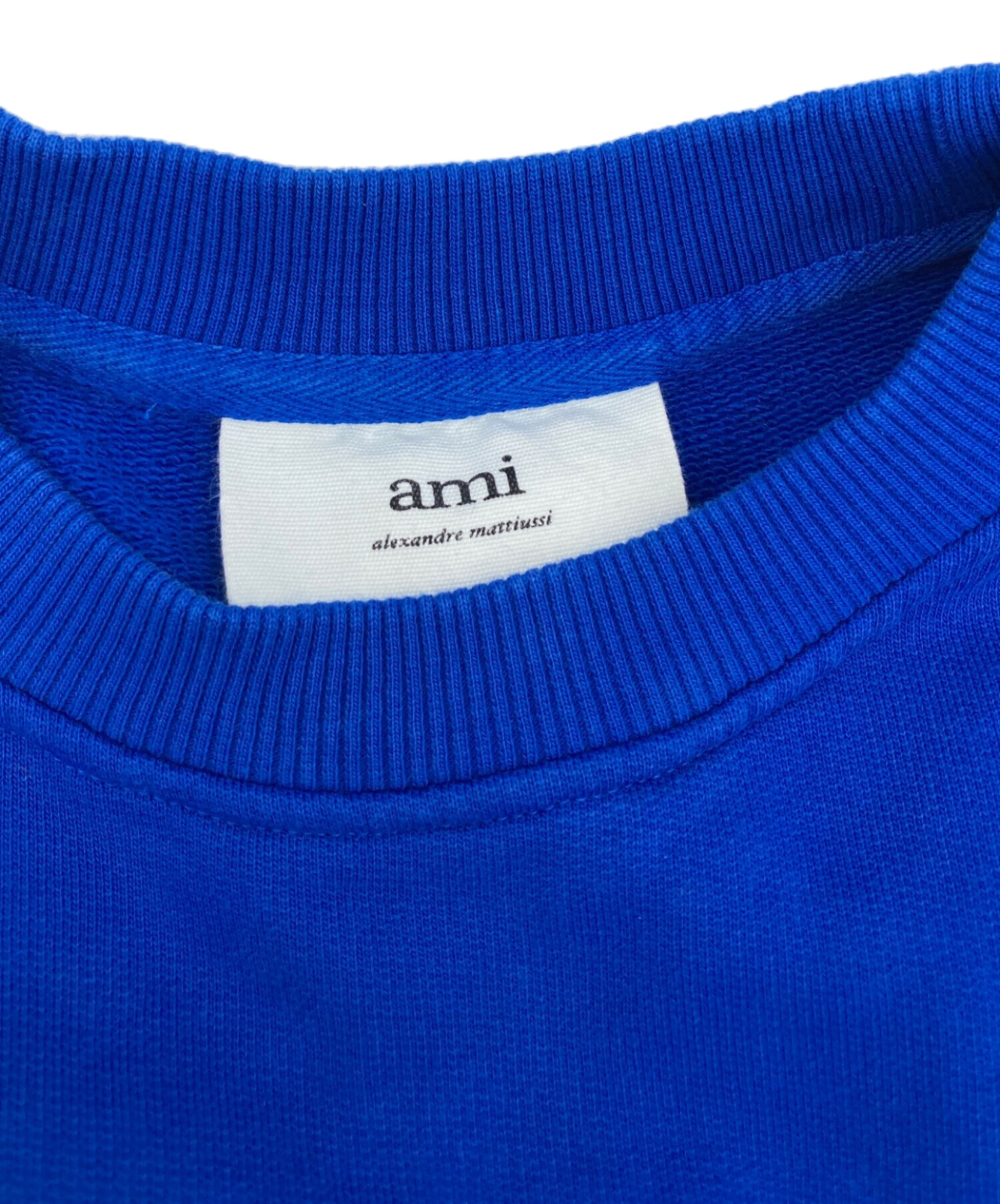 ※sale※AMI PARISトレーナー ブルー 中古・古着通販】AMI PARIS (アミ パリス) ロゴ刺繍クルーネック