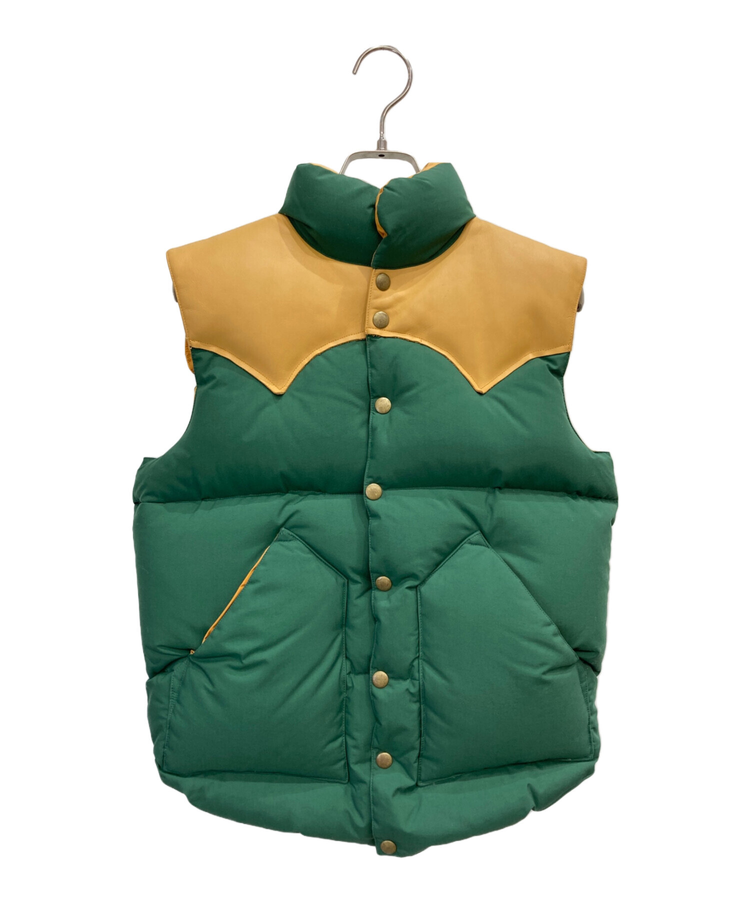 Warehouse レザーダウンベスト 中古・古着通販】WAREHOUSE (ウエアハウス) ウエスタンレザーヨーク