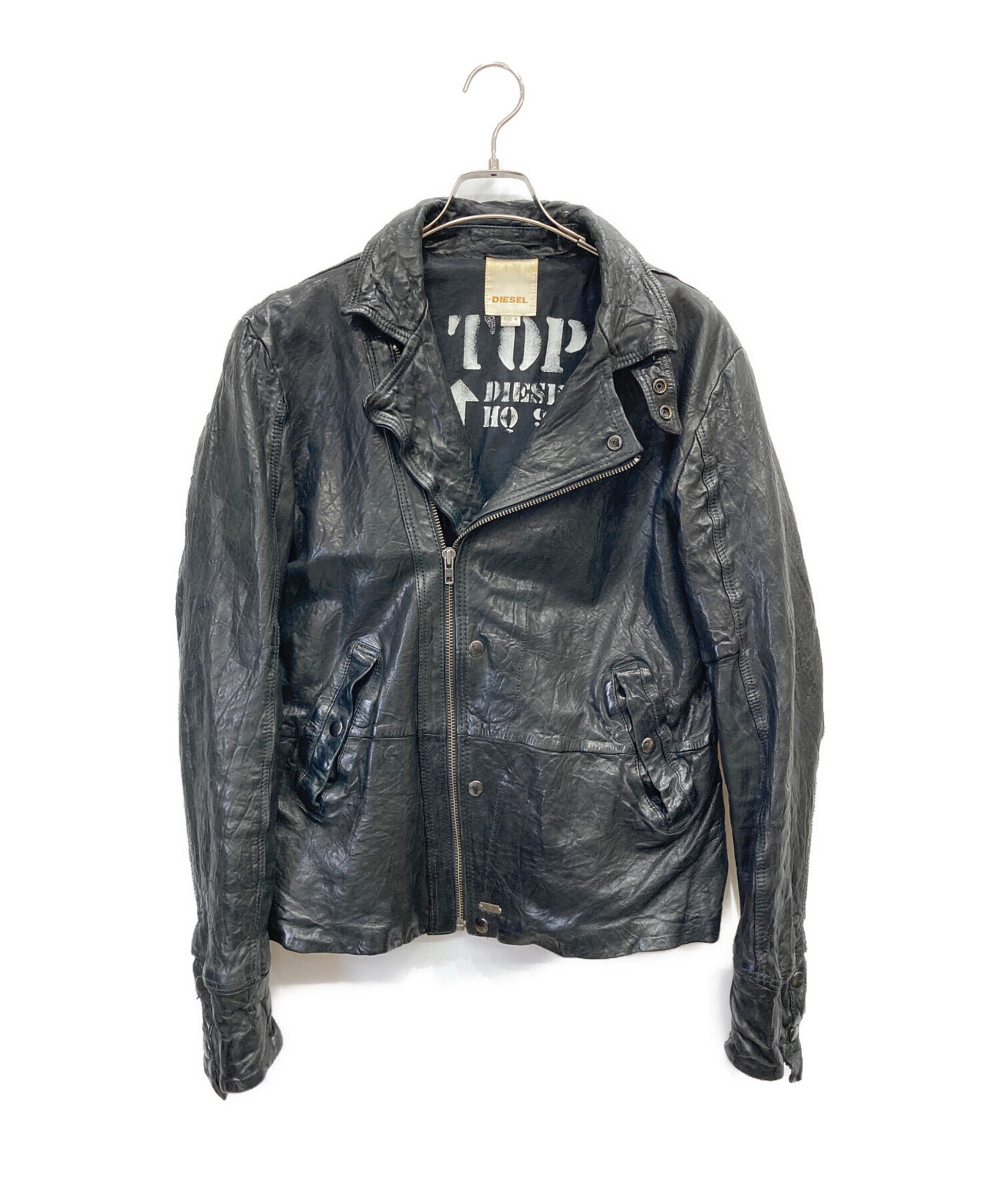 中古・古着通販】DIESEL (ディーゼル) ラムレザーライダースジャケット
