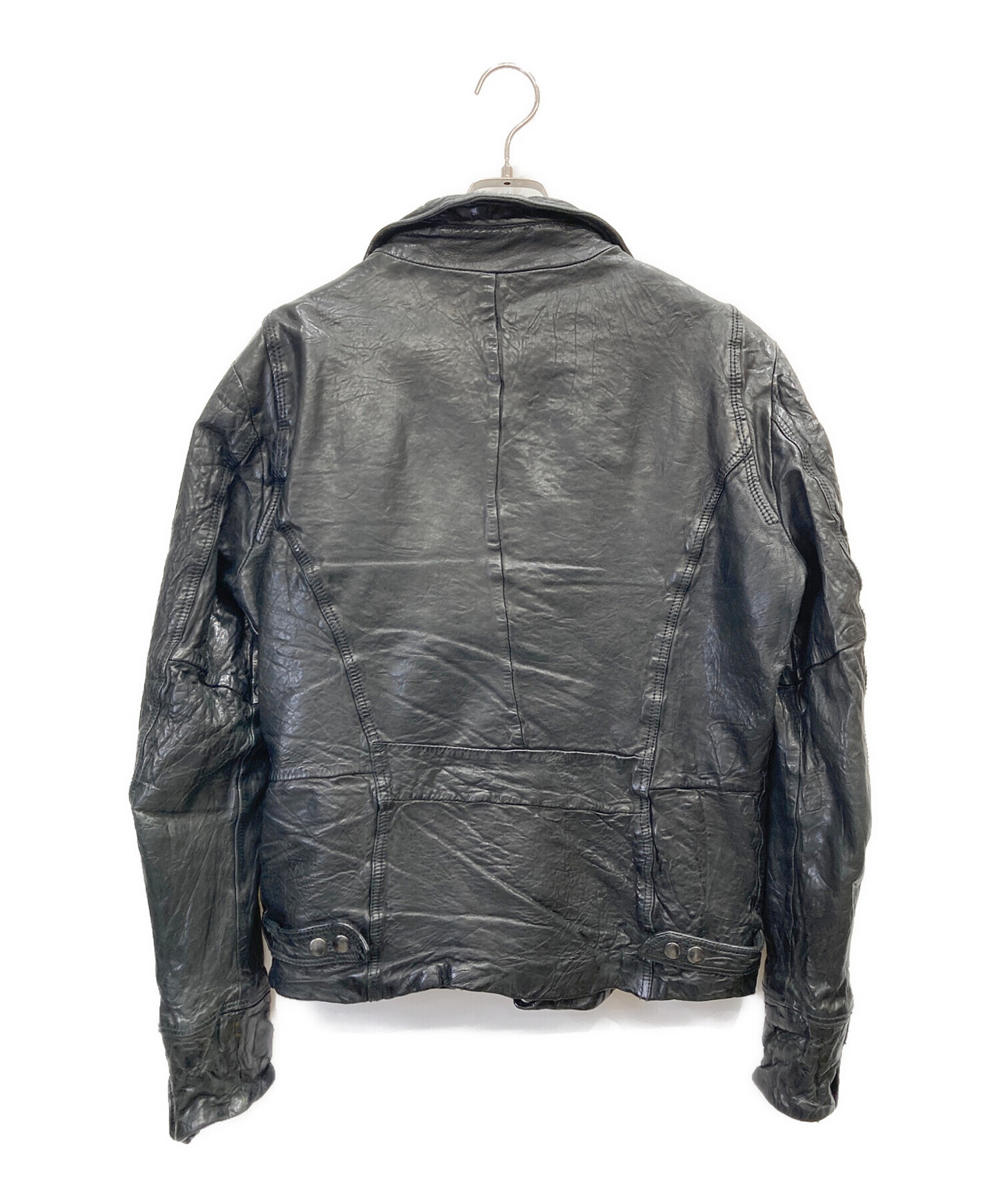 中古・古着通販】DIESEL (ディーゼル) ラムレザーライダースジャケット 